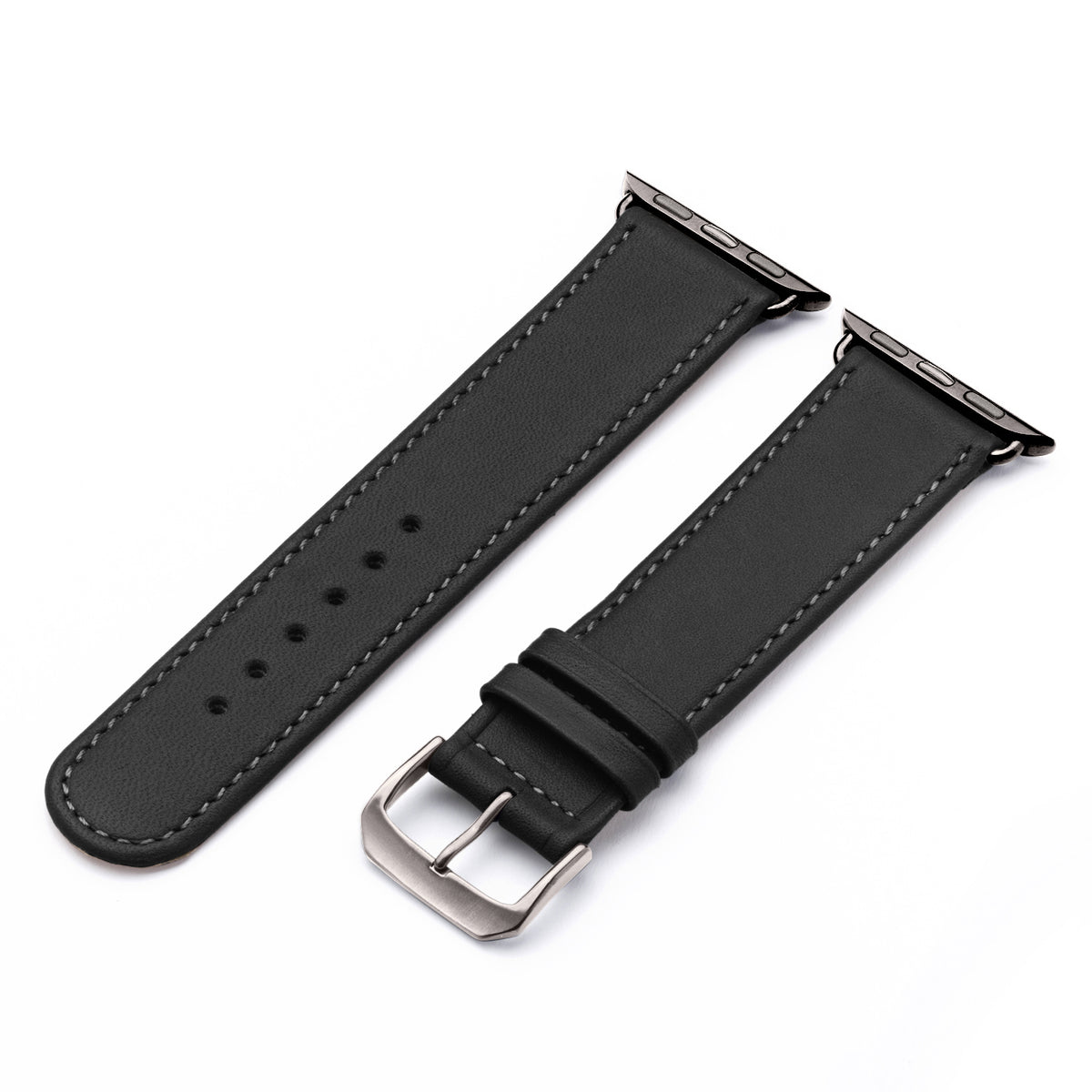 Solace Uhrenarmband aus Sattelleder für Apple Watch 10, handgefertigt, Schwarz
, von Happel