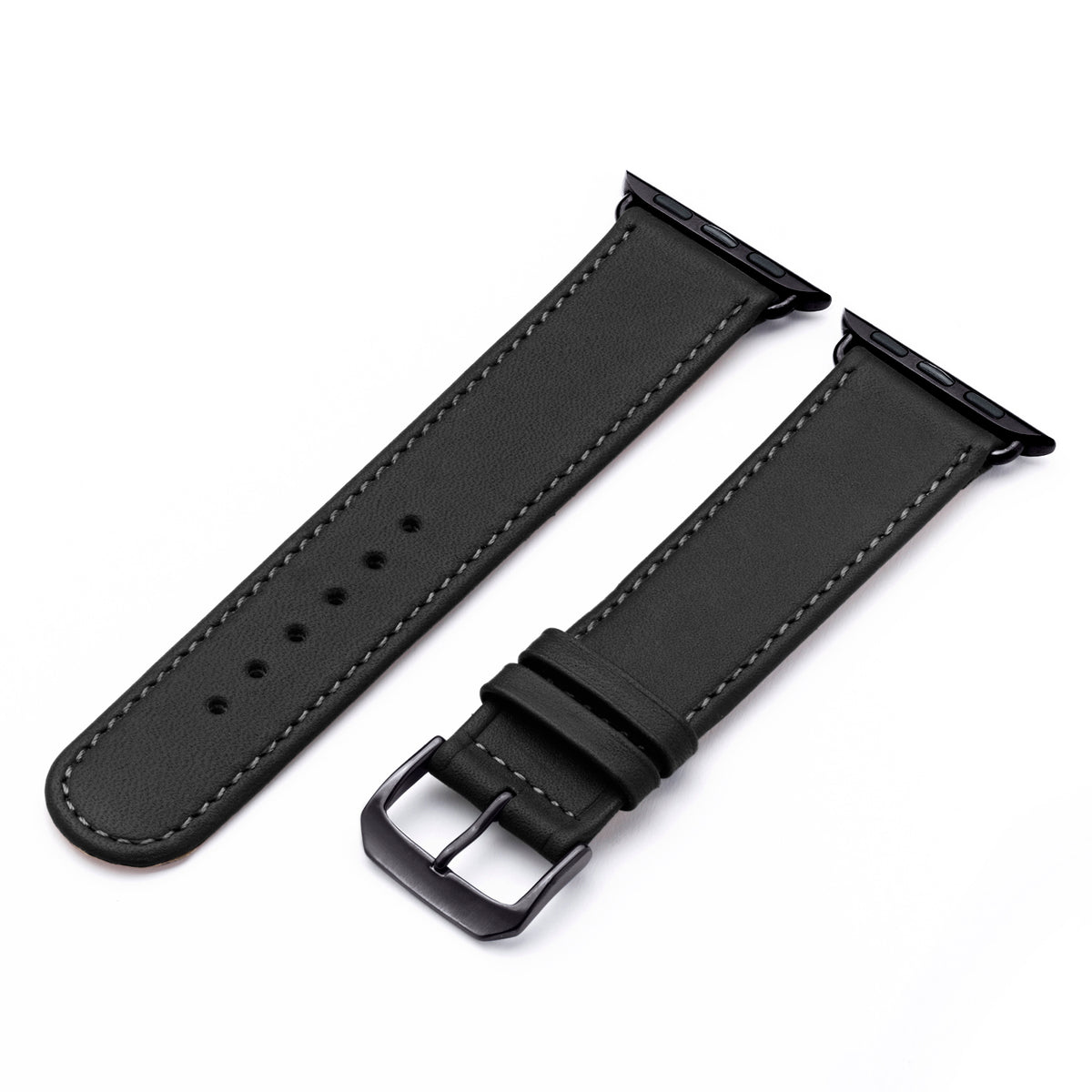 Solace Uhrenarmband aus Sattelleder für Apple Watch 10, handgefertigt, Schwarz
, von Happel