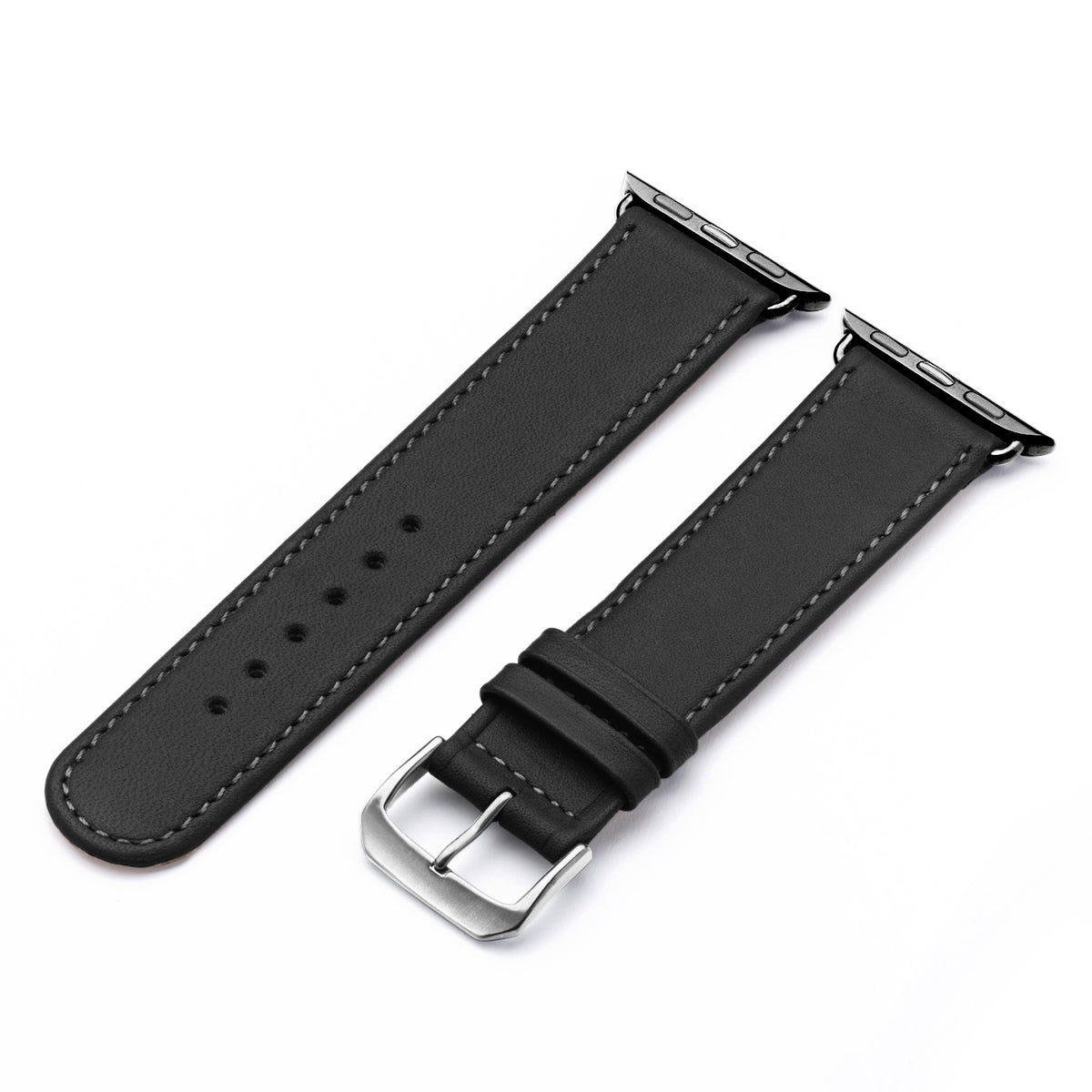 Solace Uhrenarmband aus Sattelleder für Apple Watch 10, handgefertigt, Schwarz
, von Happel