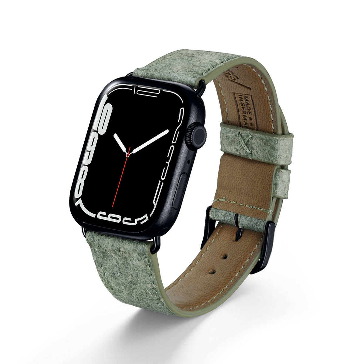 Apple Watch Kokosarmband TerraRibbon von Happel, handgefertigt, 100 % Vegan, Blattgrün