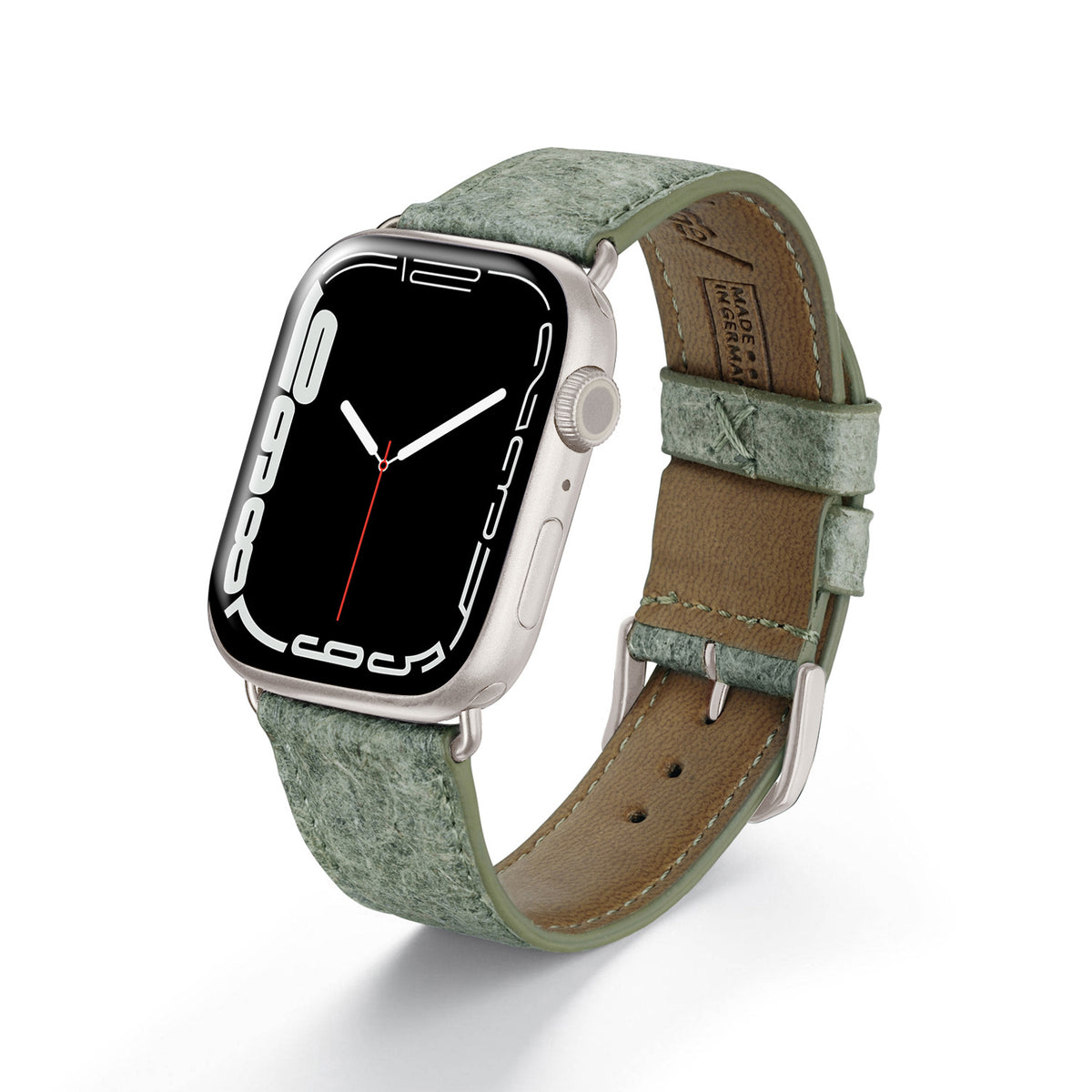 Apple Watch Kokosarmband TerraRibbon von Happel, handgefertigt, 100 % Vegan, Blattgrün