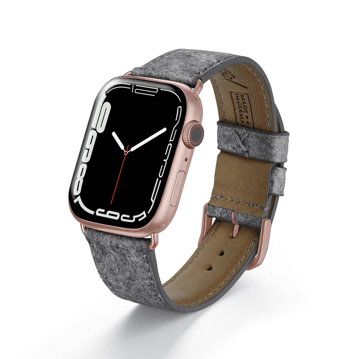 Apple Watch Kokosarmband TerraRibbon von Happel, handgefertigt, 100 % Vegan, Dunkelgrau