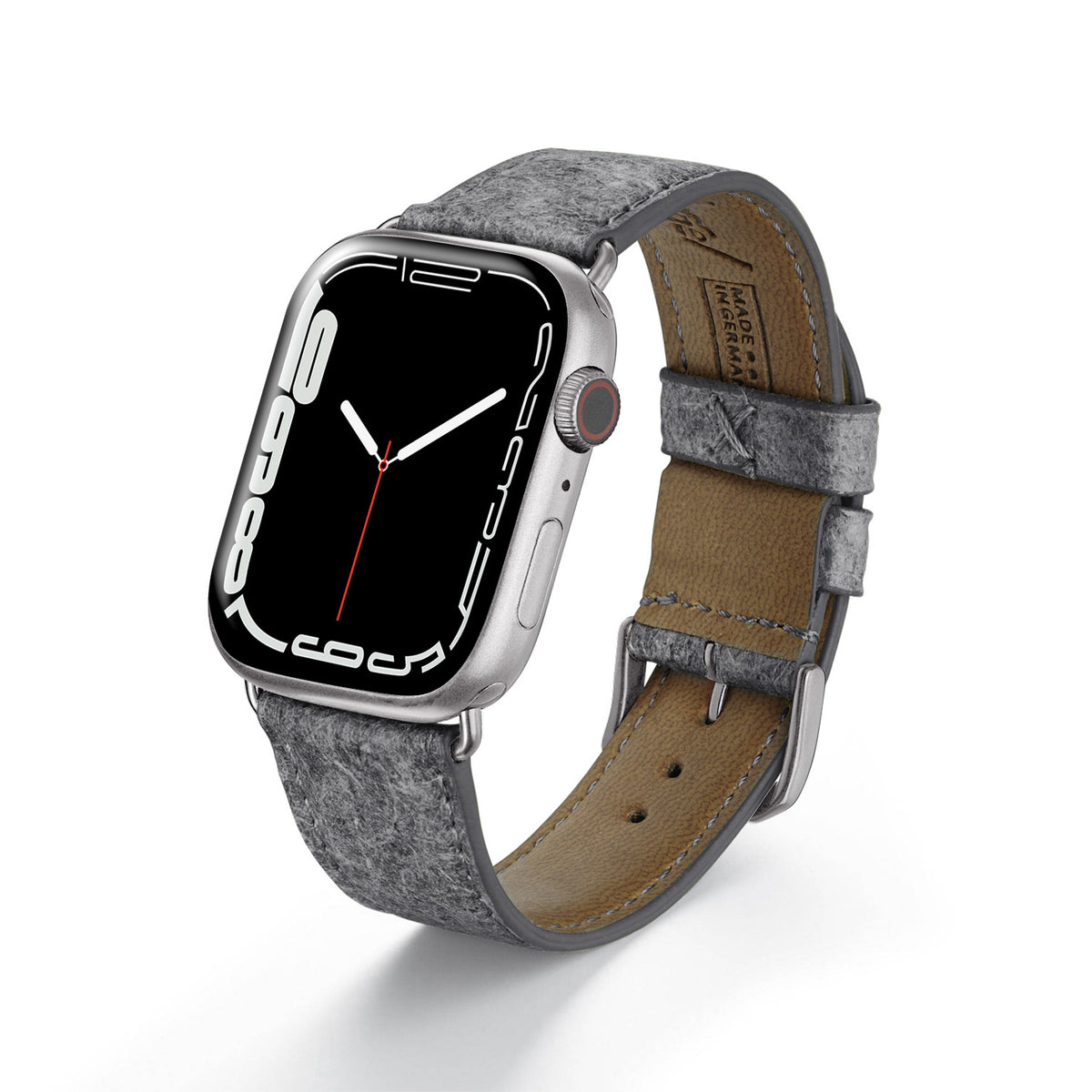 Apple Watch Kokosarmband TerraRibbon von Happel, handgefertigt, 100 % Vegan, Dunkelgrau
