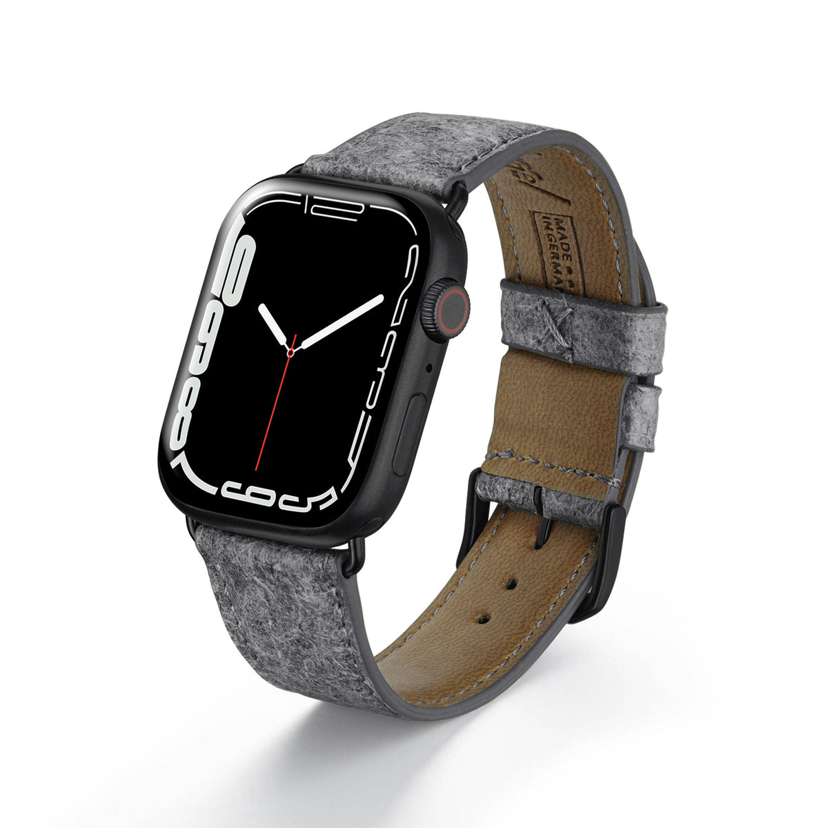 Apple Watch Kokosarmband TerraRibbon von Happel, handgefertigt, 100 % Vegan, Dunkelgrau