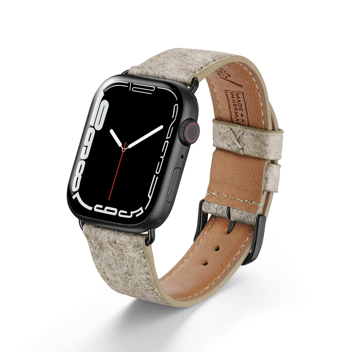 Apple Watch Kokosarmband TerraRibbon von Happel, handgefertigt, 100 % Vegan, Kümmelgelb