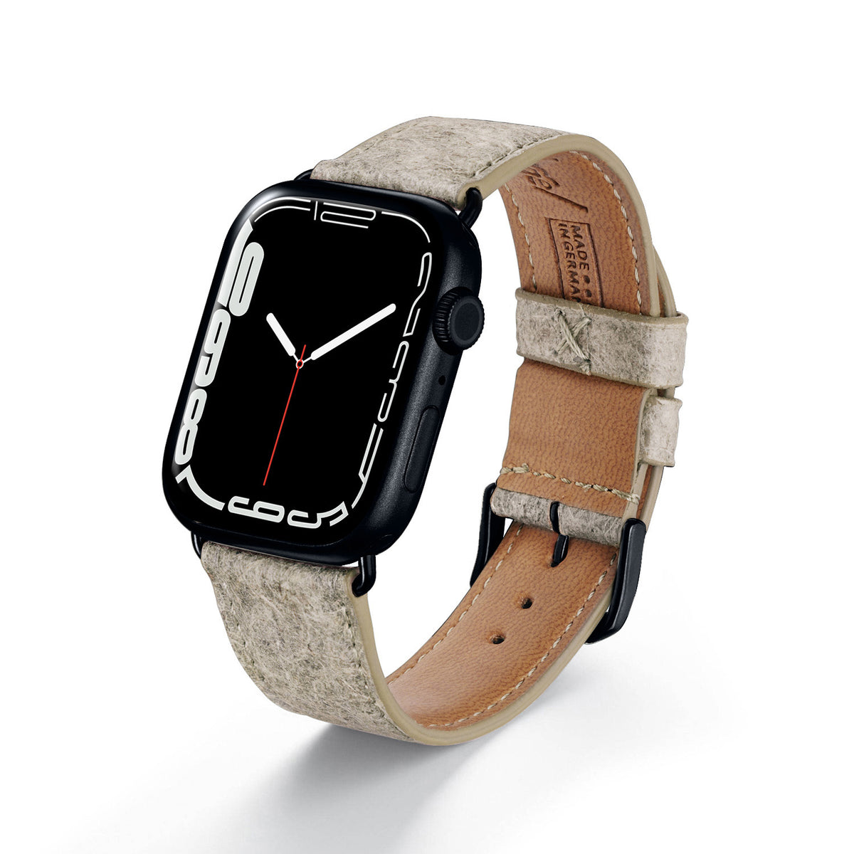 Apple Watch Kokosarmband TerraRibbon von Happel, handgefertigt, 100 % Vegan, Kümmelgelb