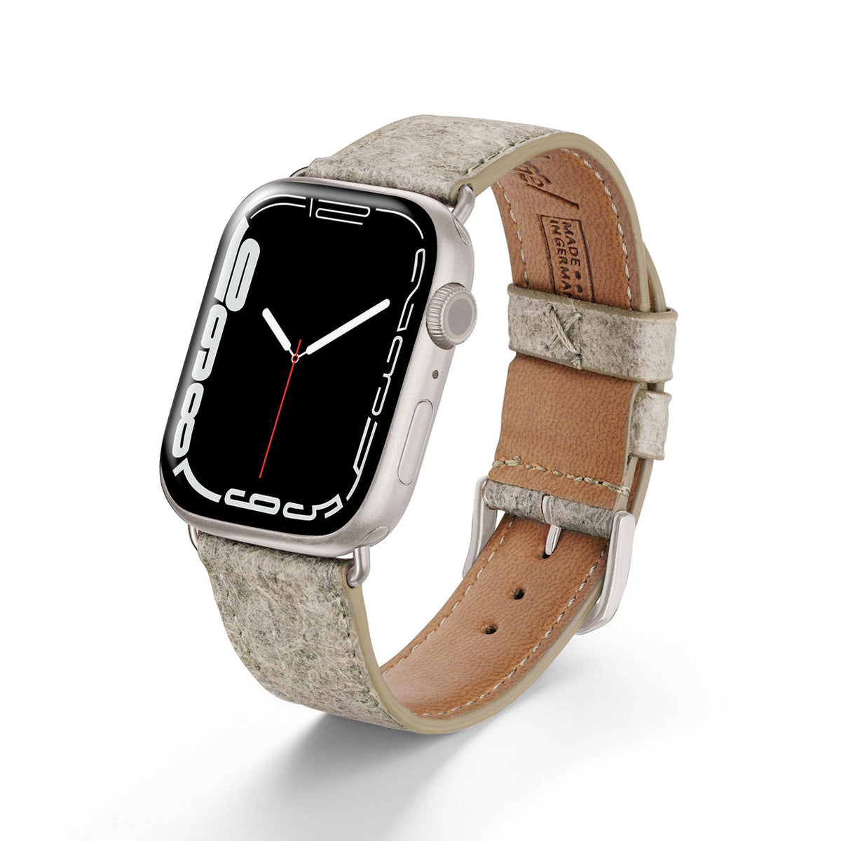 Apple Watch Kokosarmband TerraRibbon von Happel, handgefertigt, 100 % Vegan, Kümmelgelb