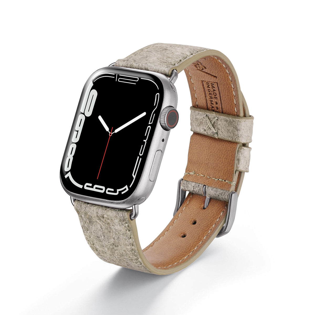 Apple Watch Kokosarmband TerraRibbon von Happel, handgefertigt, 100 % Vegan, Kümmelgelb