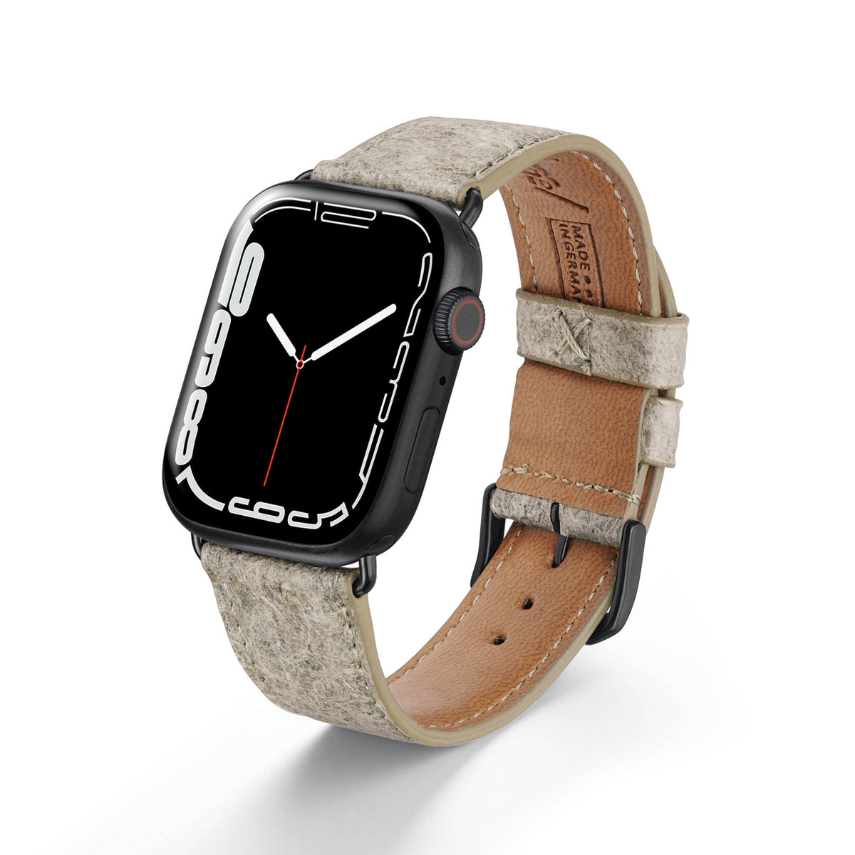 Apple Watch Kokosarmband TerraRibbon von Happel, handgefertigt, 100 % Vegan, Kümmelgelb