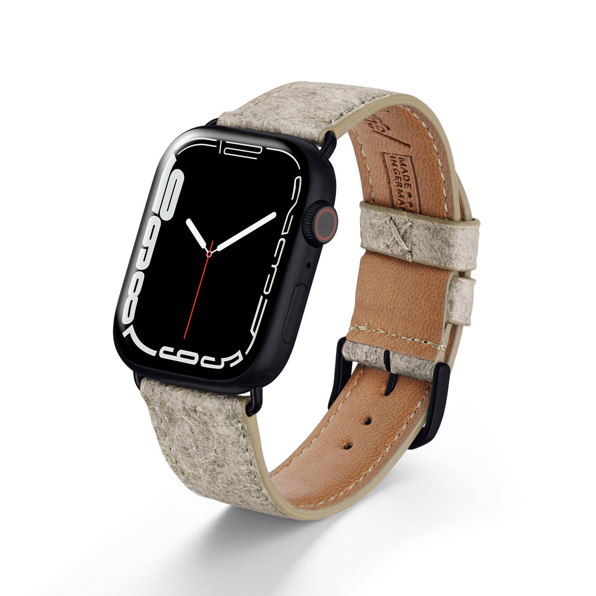 Apple Watch Kokosarmband TerraRibbon von Happel, handgefertigt, 100 % Vegan, Kümmelgelb