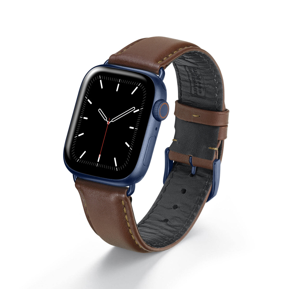 Apple Watch 1-9 Uhrenarmband Aquila von Happel, Leder, wasserfest, Mahagoni