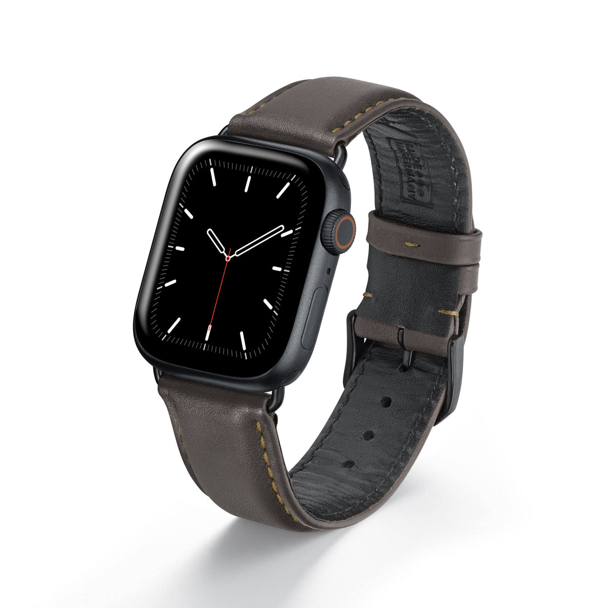 Apple Watch 1-9 Uhrenarmband CanyonSky von Happel, Kalbsleder, leicht gepolstert, Mokka