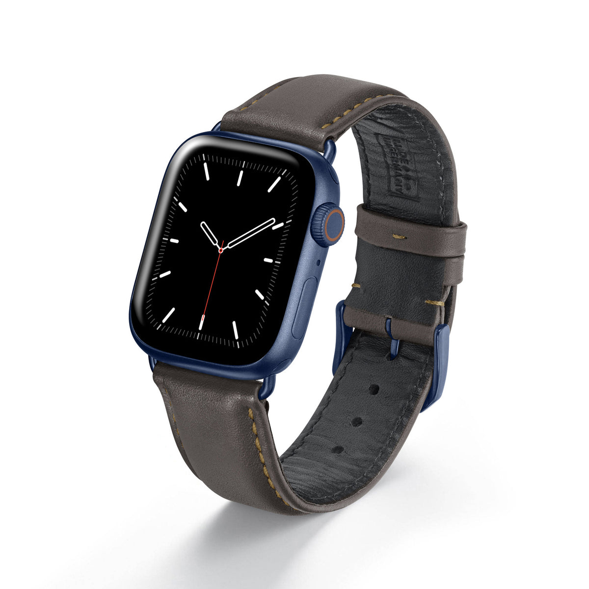 Apple Watch 1-9 Uhrenarmband CanyonSky von Happel, Kalbsleder, leicht gepolstert, Mokka