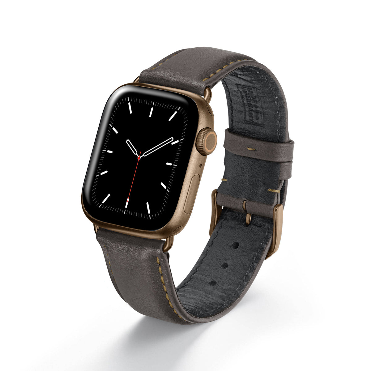 Apple Watch 1-9 Uhrenarmband CanyonSky von Happel, Kalbsleder, leicht gepolstert, Mokka