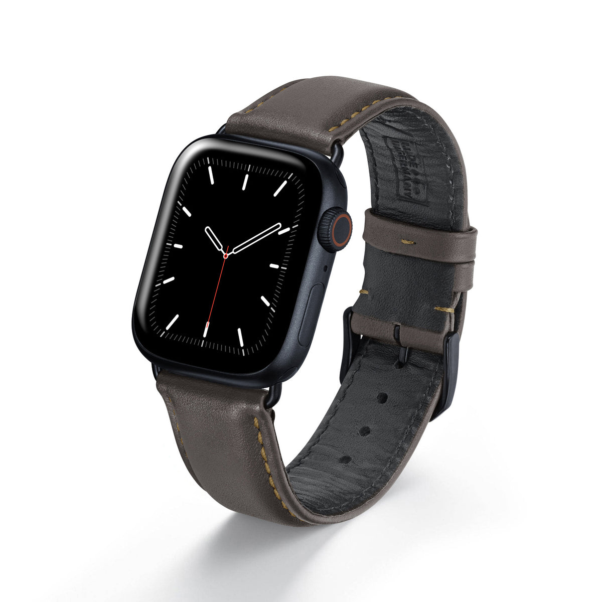 Apple Watch 1-9 Uhrenarmband CanyonSky von Happel, Kalbsleder, leicht gepolstert, Mokka