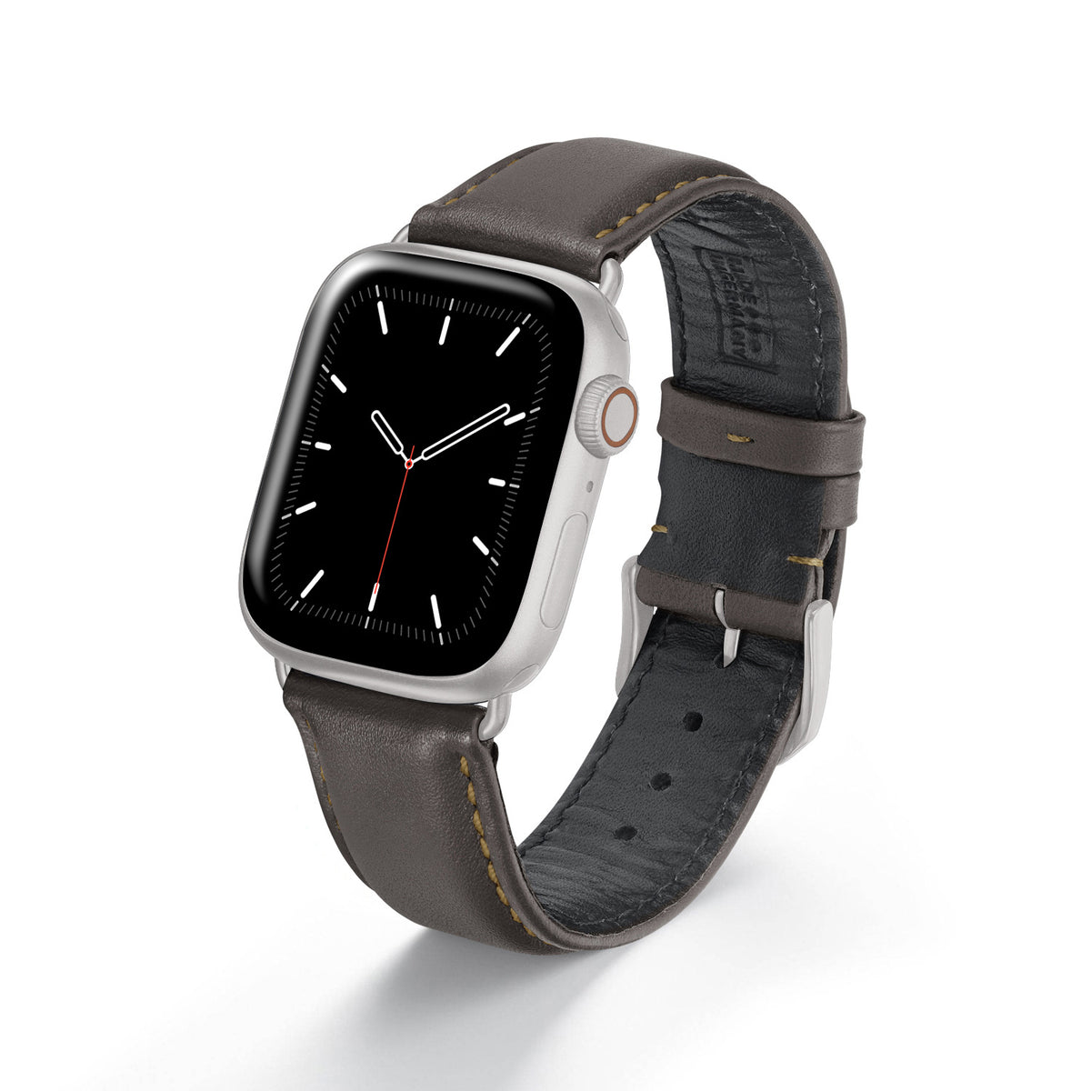 Apple Watch 1-9 Uhrenarmband CanyonSky von Happel, Kalbsleder, leicht gepolstert, Mokka