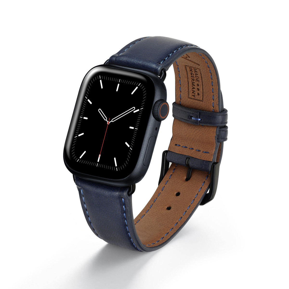 Apple Watch 1-9 Uhrenarmband Vita von Happel, Apfelleder, vegan, handgefertigt, Ozeanblau