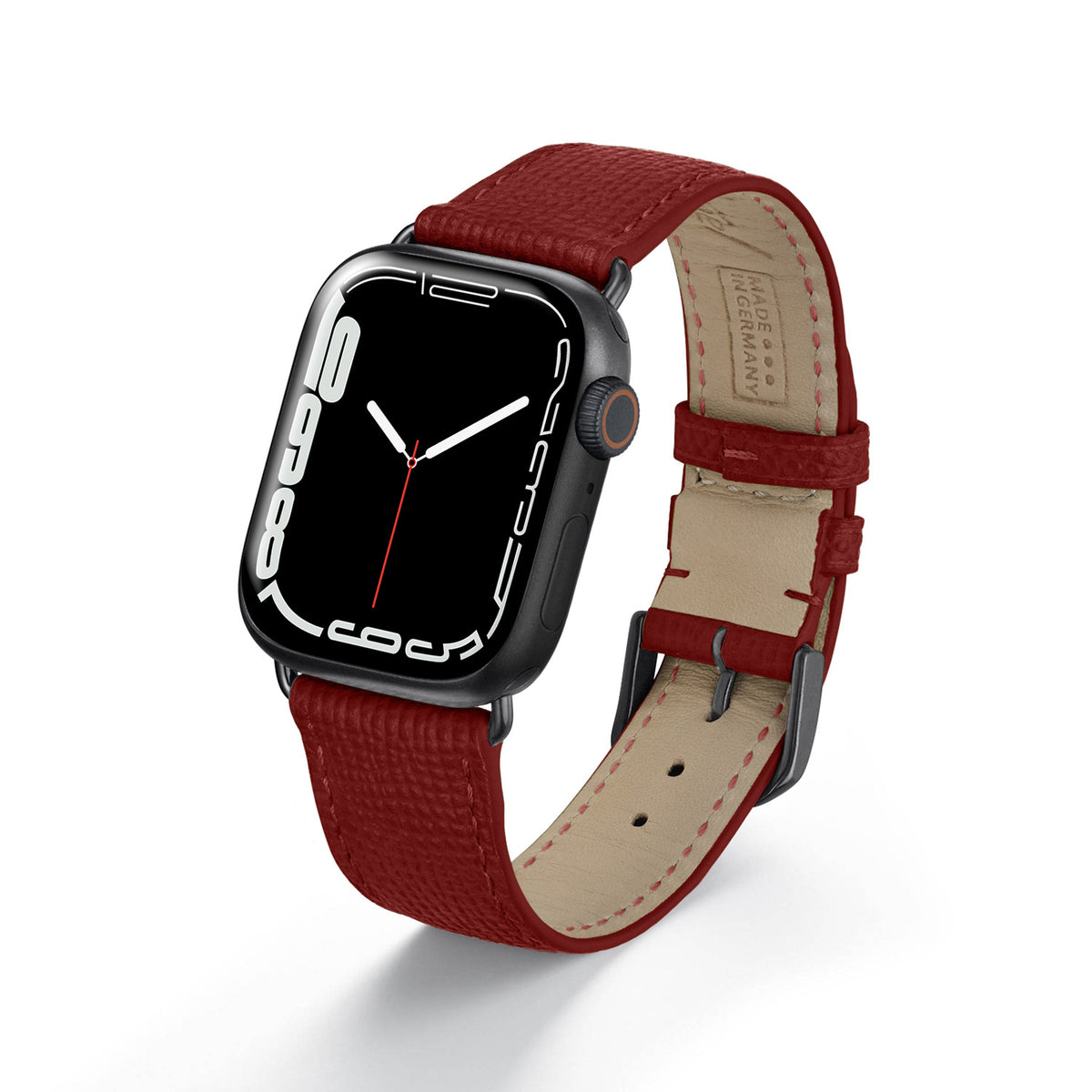 Apple Watch Uhrenarmband AvelloStrap von Happel, Rindsleder, handgefertigt, Bordeaux
