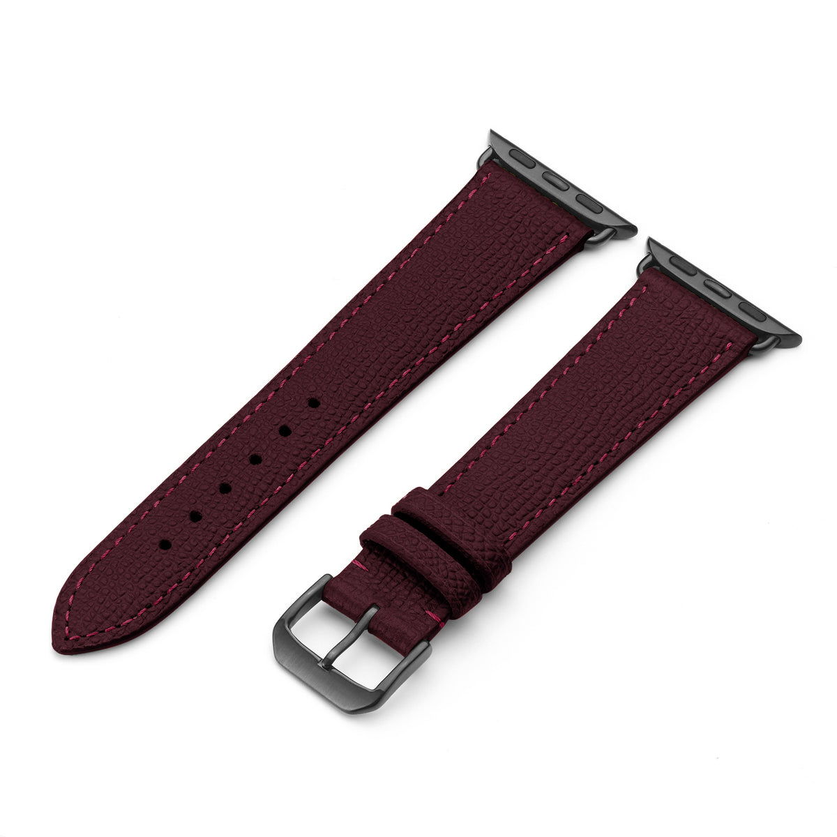 Apple Watch 1-9 Uhrenarmband AvelloStrap von Happel, Rindsleder, handgefertigt, Bordeaux