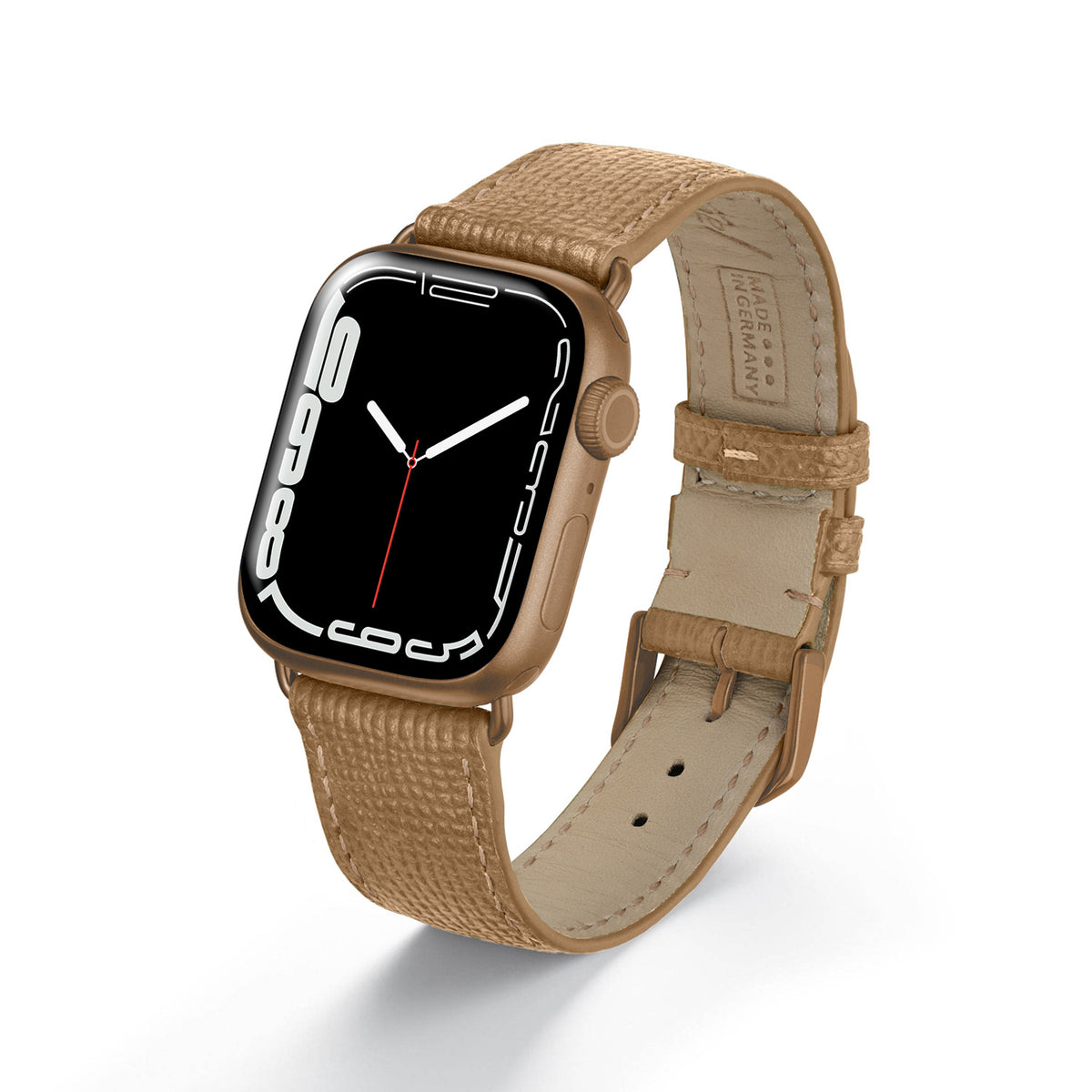 Apple Watch 1-9 Uhrenarmband AvelloStrap von Happel, Rindsleder, handgefertigt, Kaschmir