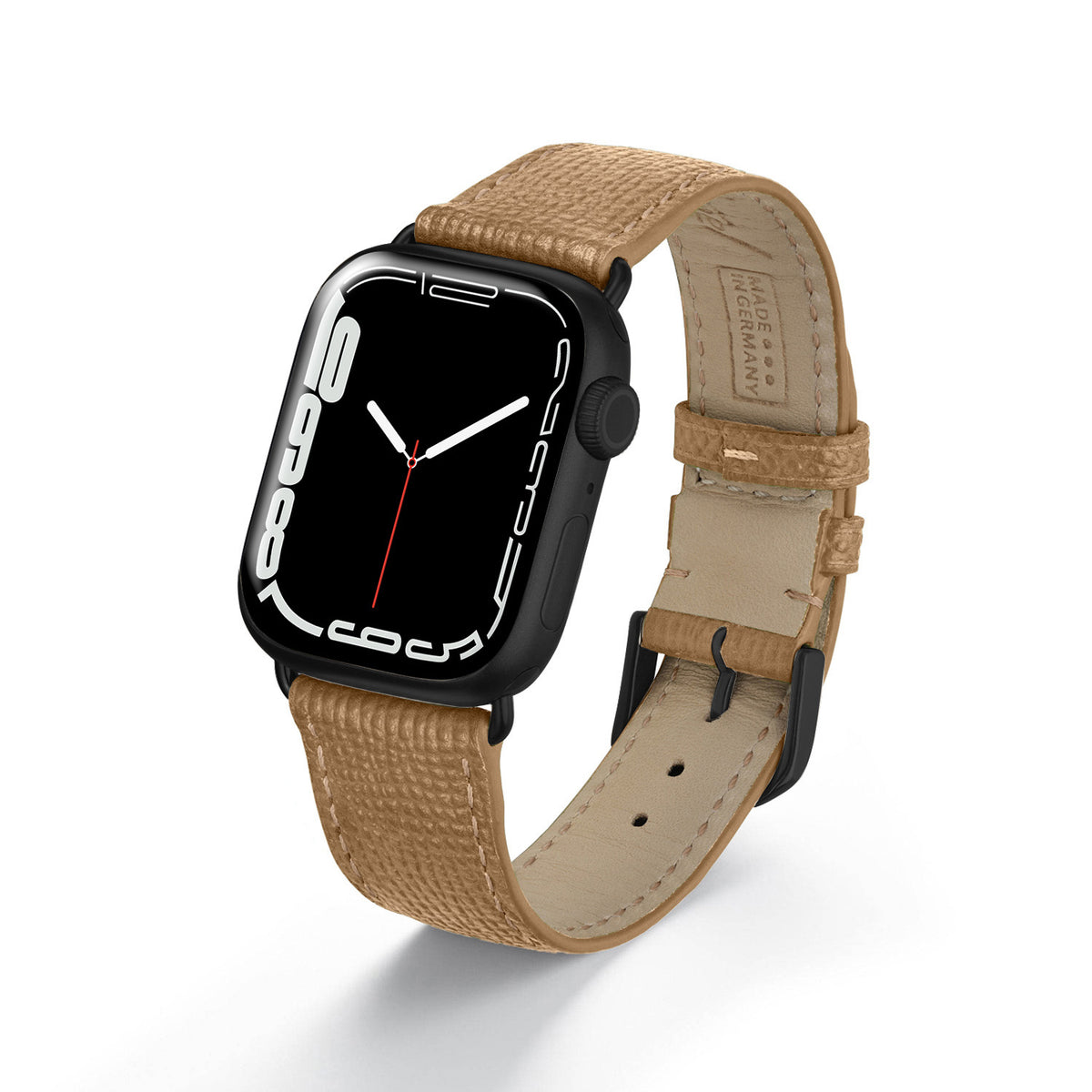 Apple Watch 1-9 Uhrenarmband AvelloStrap von Happel, Rindsleder, handgefertigt, Kaschmir