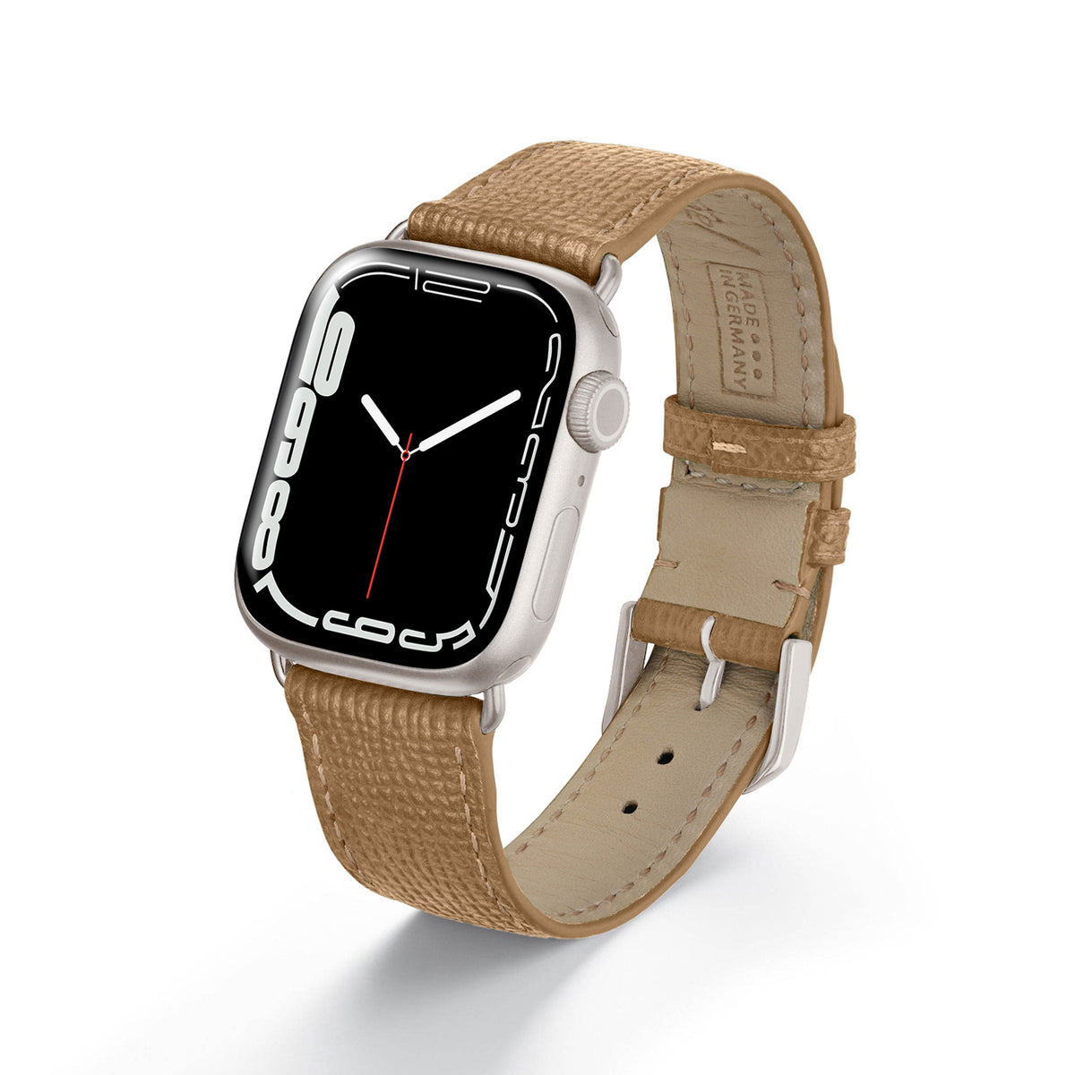 Apple Watch 1-9 Uhrenarmband AvelloStrap von Happel, Rindsleder, handgefertigt, Kaschmir