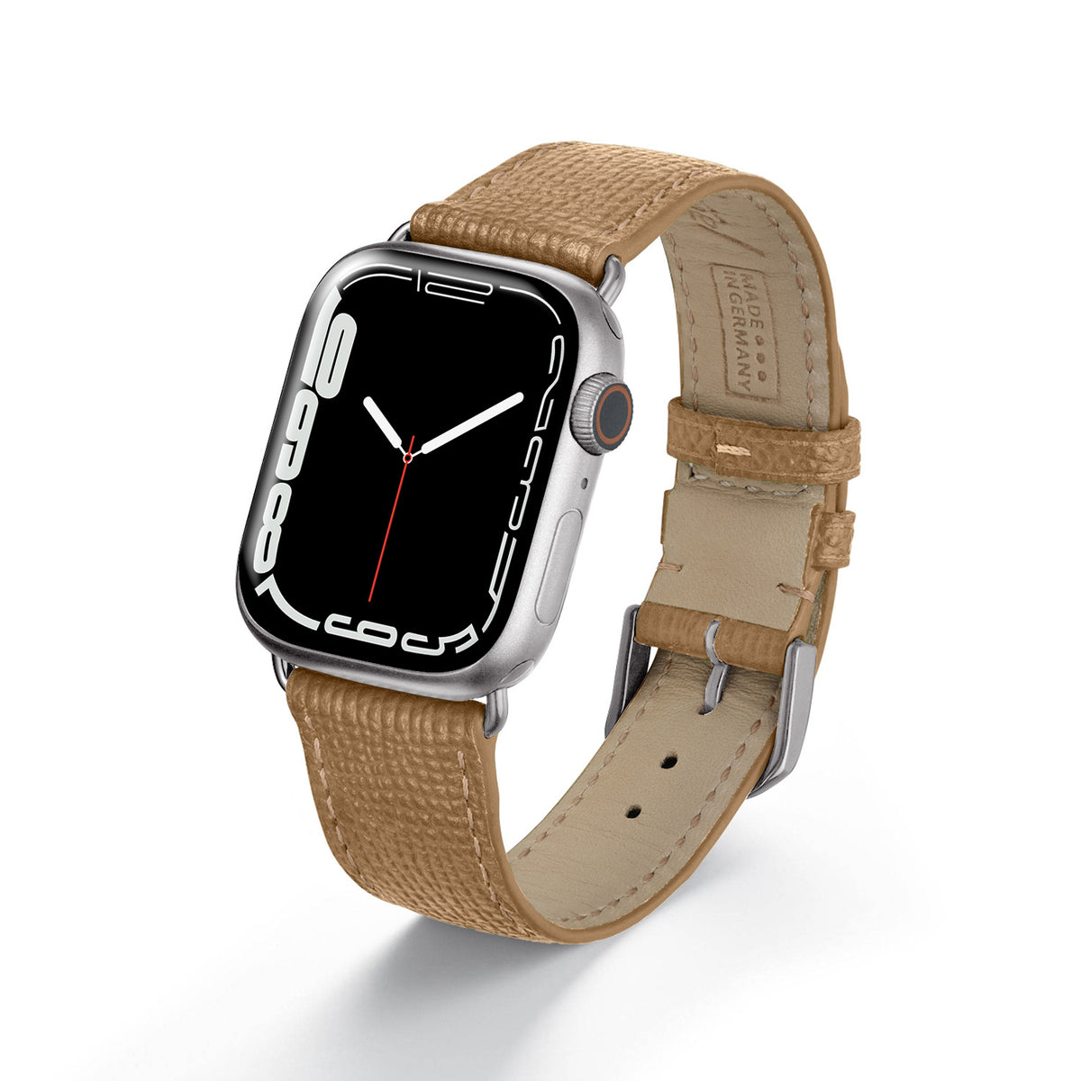 Apple Watch 1-9 Uhrenarmband AvelloStrap von Happel, Rindsleder, handgefertigt, Kaschmir