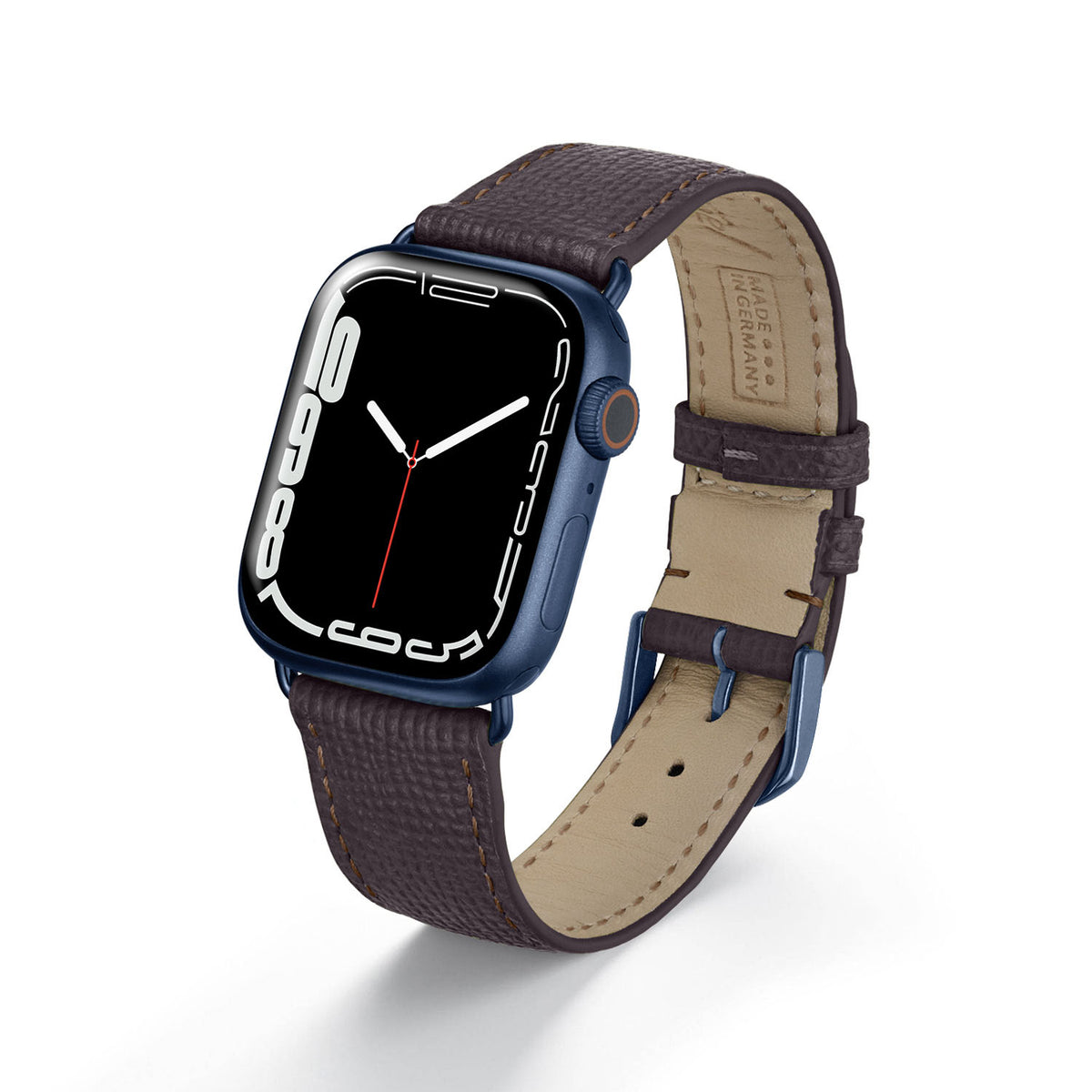 Apple Watch Uhrenarmband AvelloStrap von Happel, Rindsleder, handgefertigt, Mokka