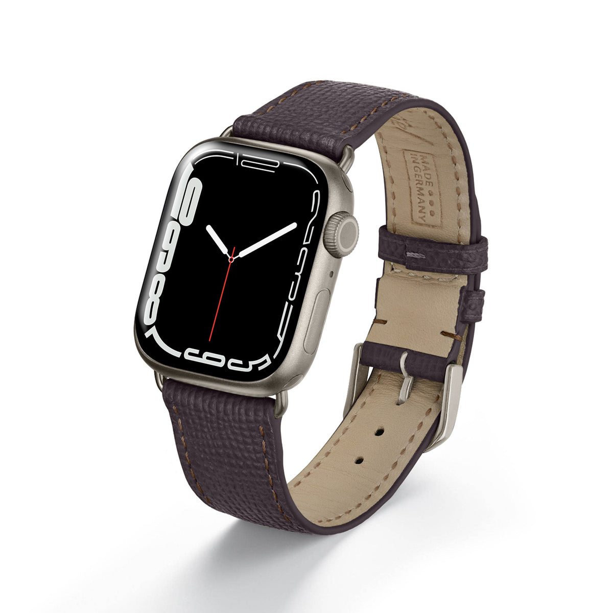 Apple Watch Uhrenarmband AvelloStrap von Happel, Rindsleder, handgefertigt, Mokka