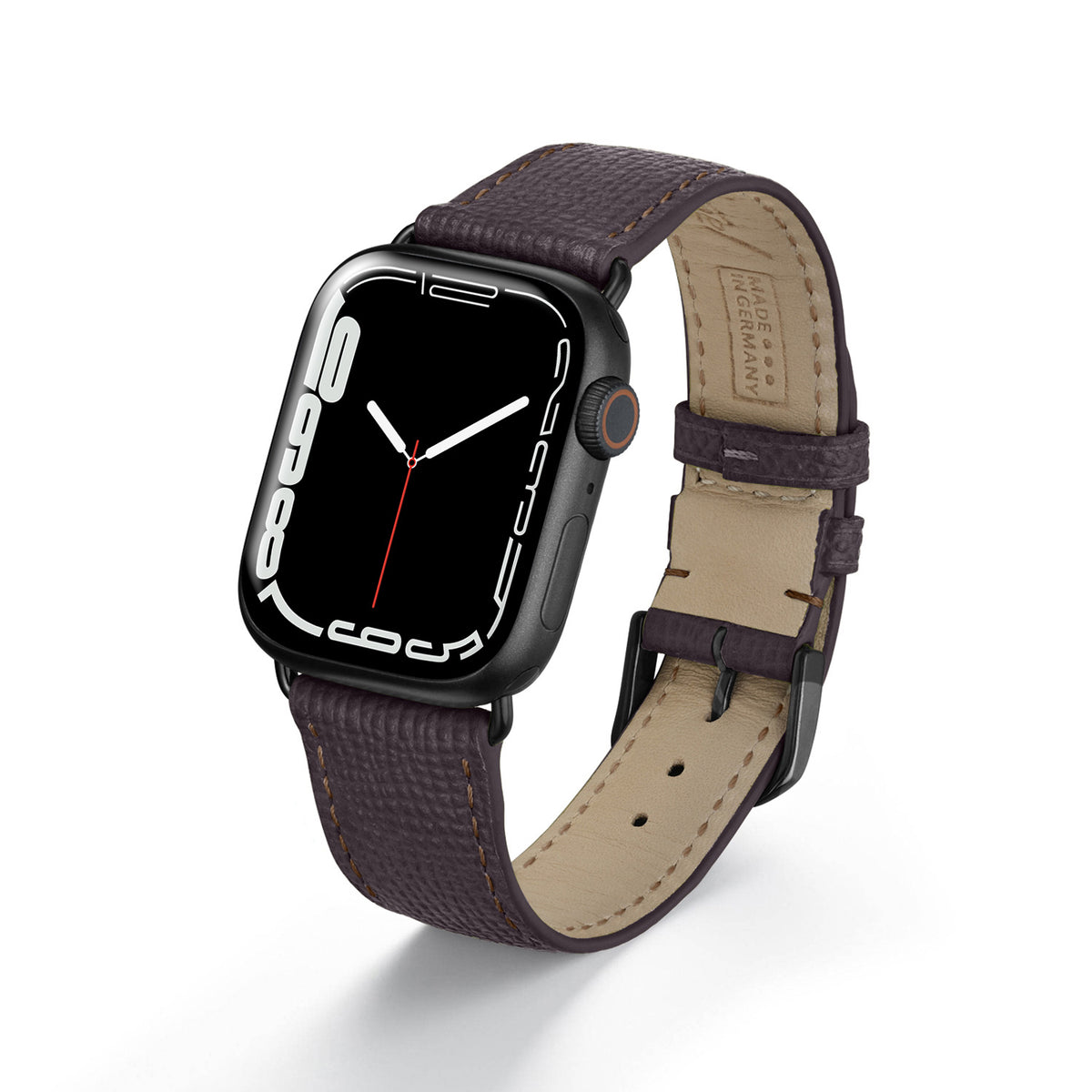 Apple Watch Uhrenarmband AvelloStrap von Happel, Rindsleder, handgefertigt, Mokka