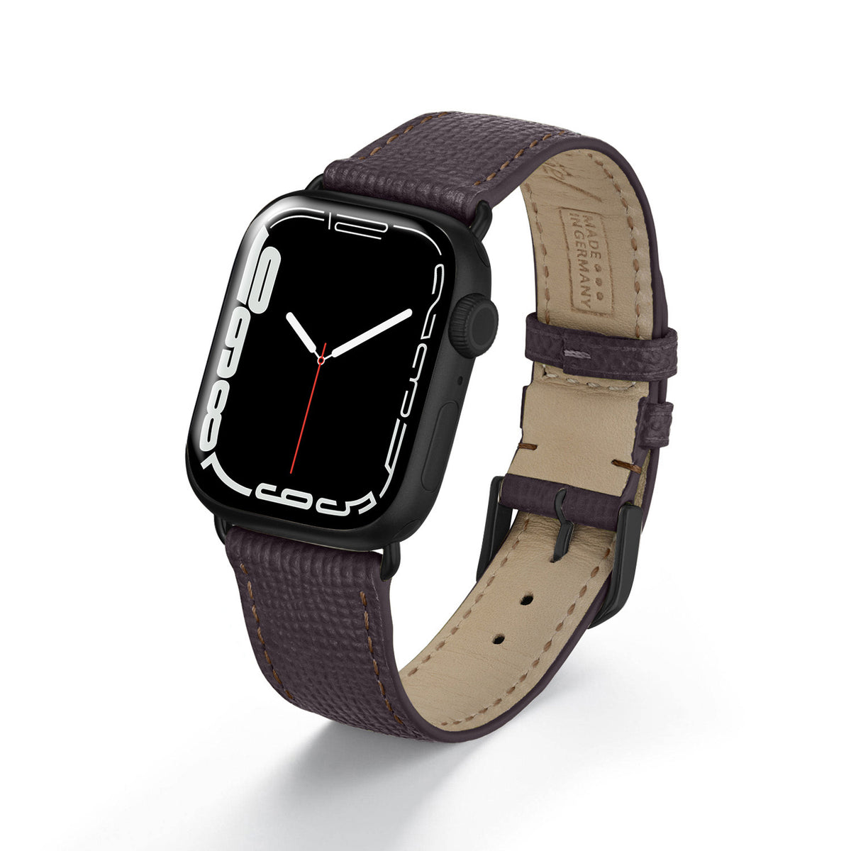 Apple Watch Uhrenarmband AvelloStrap von Happel, Rindsleder, handgefertigt, Mokka