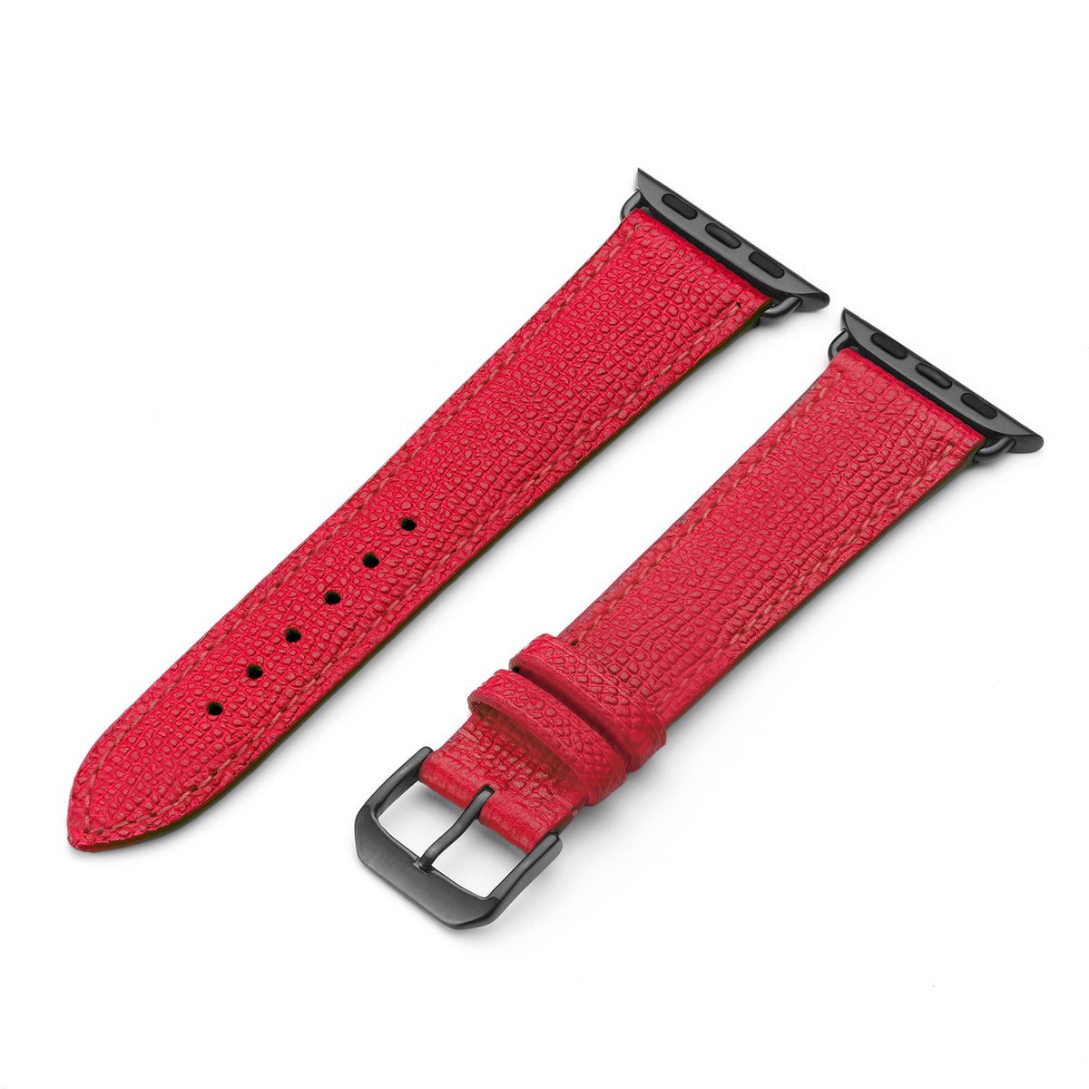 Apple Watch Uhrenarmband AvelloStrap von Happel, Rindsleder, handgefertigt, Rot