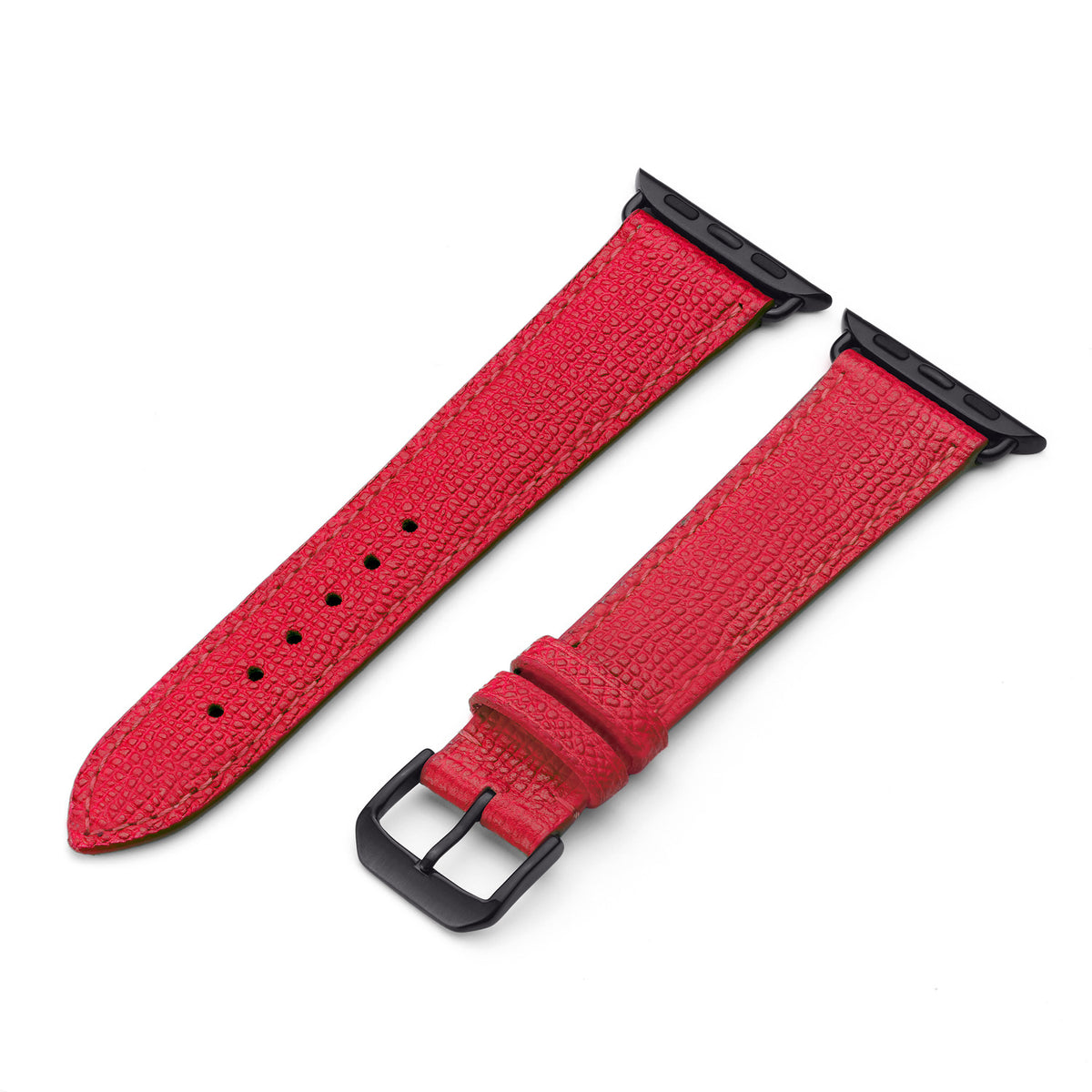 Apple Watch Uhrenarmband AvelloStrap von Happel, Rindsleder, handgefertigt, Rot