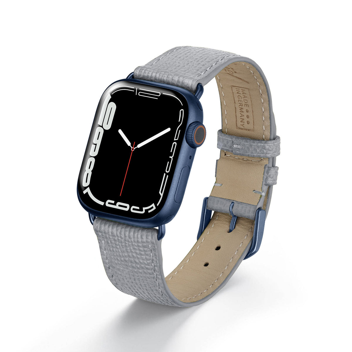 Apple Watch Uhrenarmband AvelloStrap von Happel, Rindsleder, handgefertigt, Steingrau