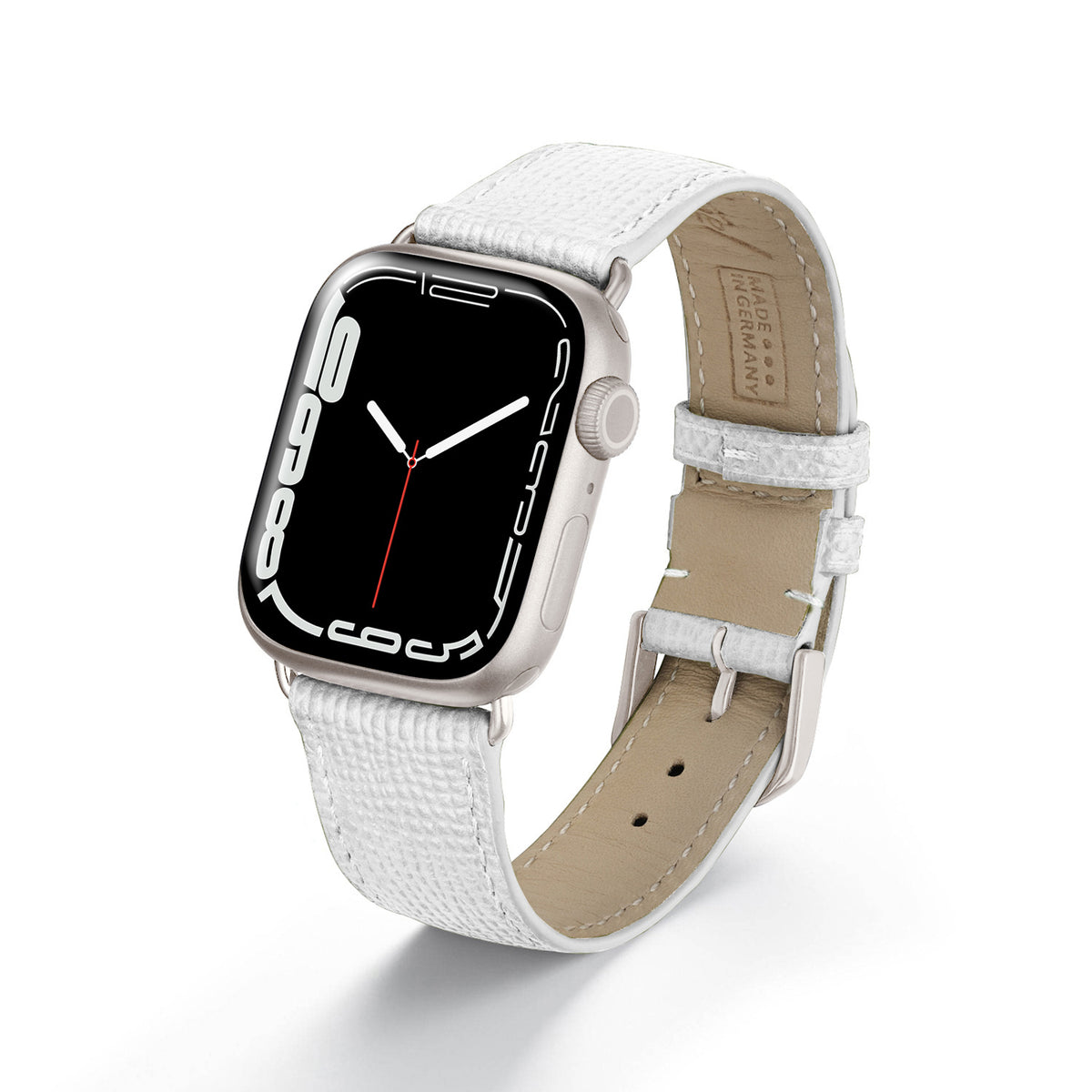 Apple Watch Uhrenarmband AvelloStrap von Happel, Rindsleder, handgefertigt, Weiß