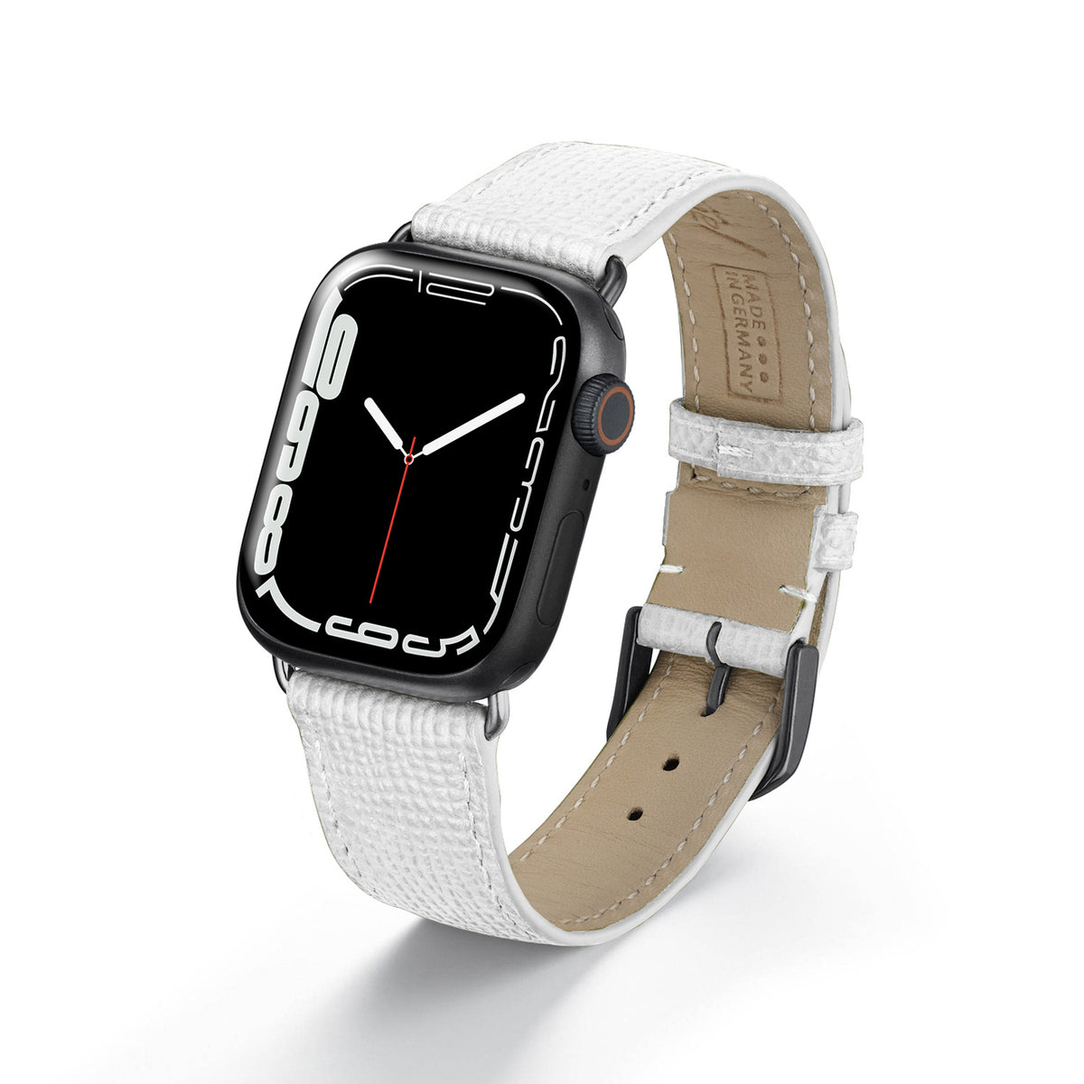 Apple Watch Uhrenarmband AvelloStrap von Happel, Rindsleder, handgefertigt, Weiß