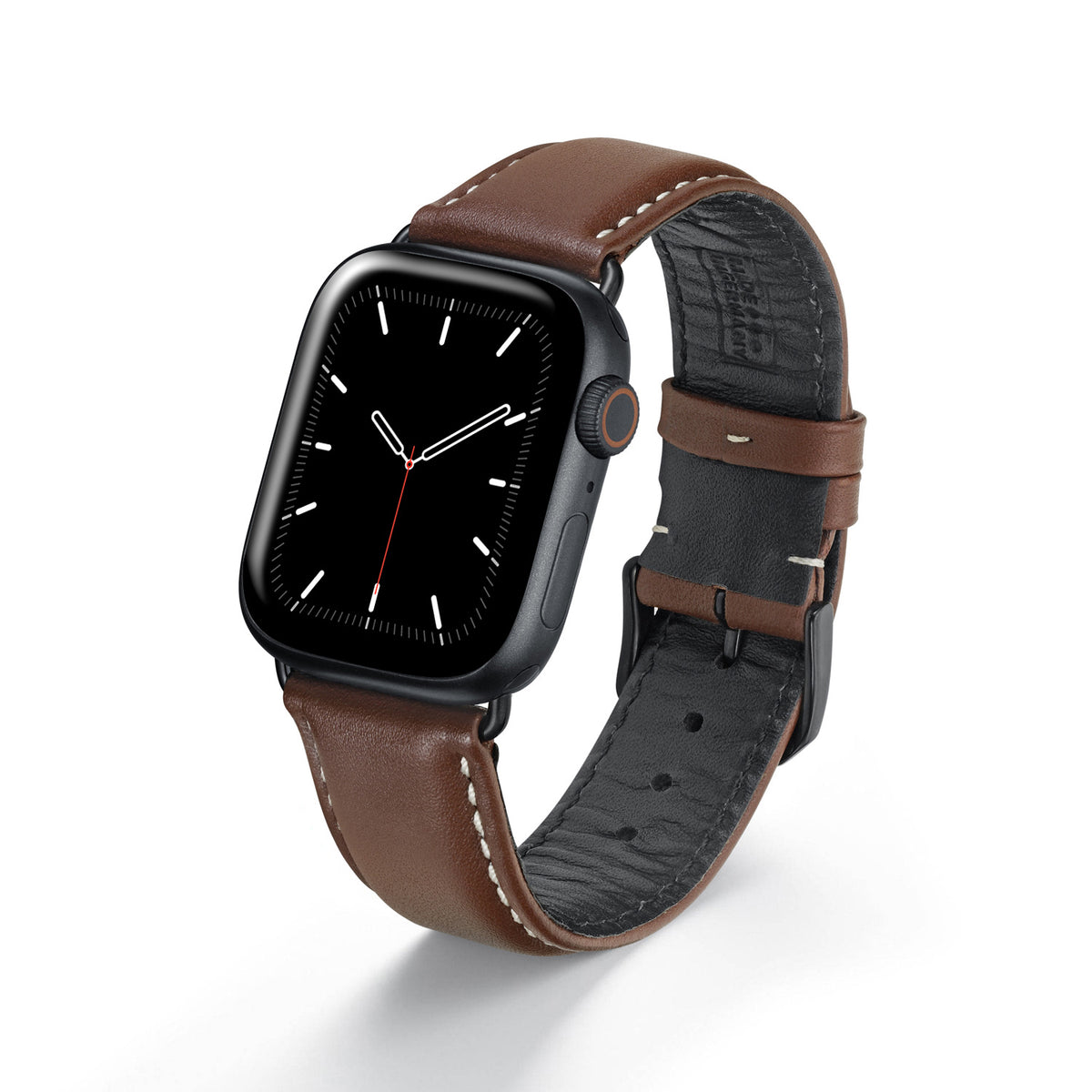 Apple Watch 1-9 Uhrenarmband AquilaOrion von Happel, Rindsleder, wasserfest, Mahagoni
