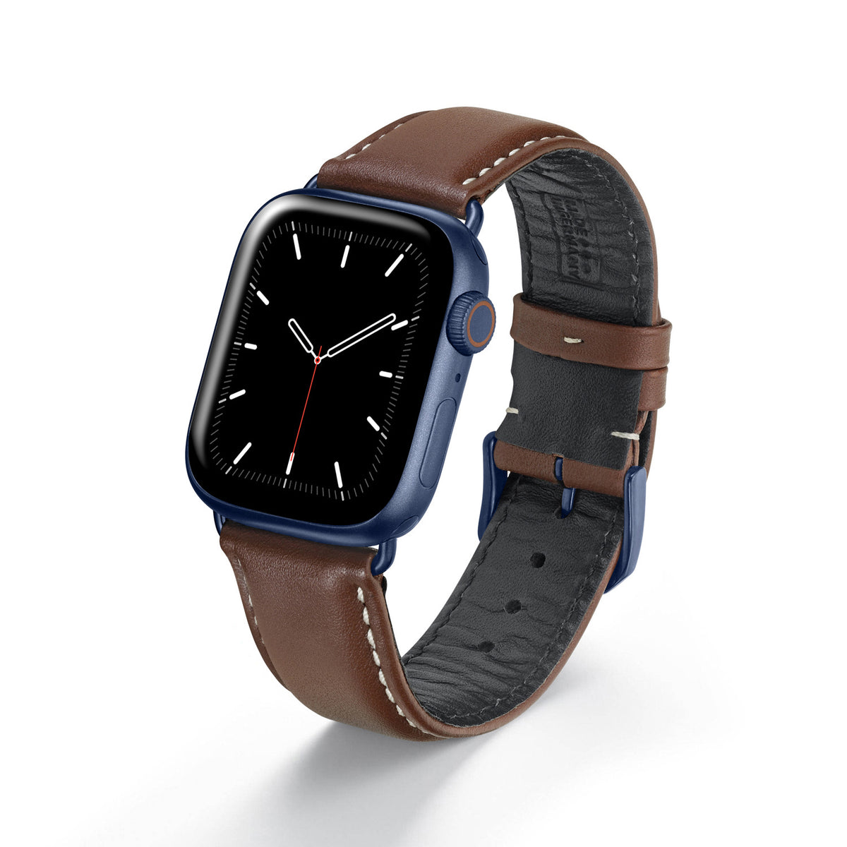 Apple Watch 1-9 Uhrenarmband AquilaOrion von Happel, Rindsleder, wasserfest, Mahagoni