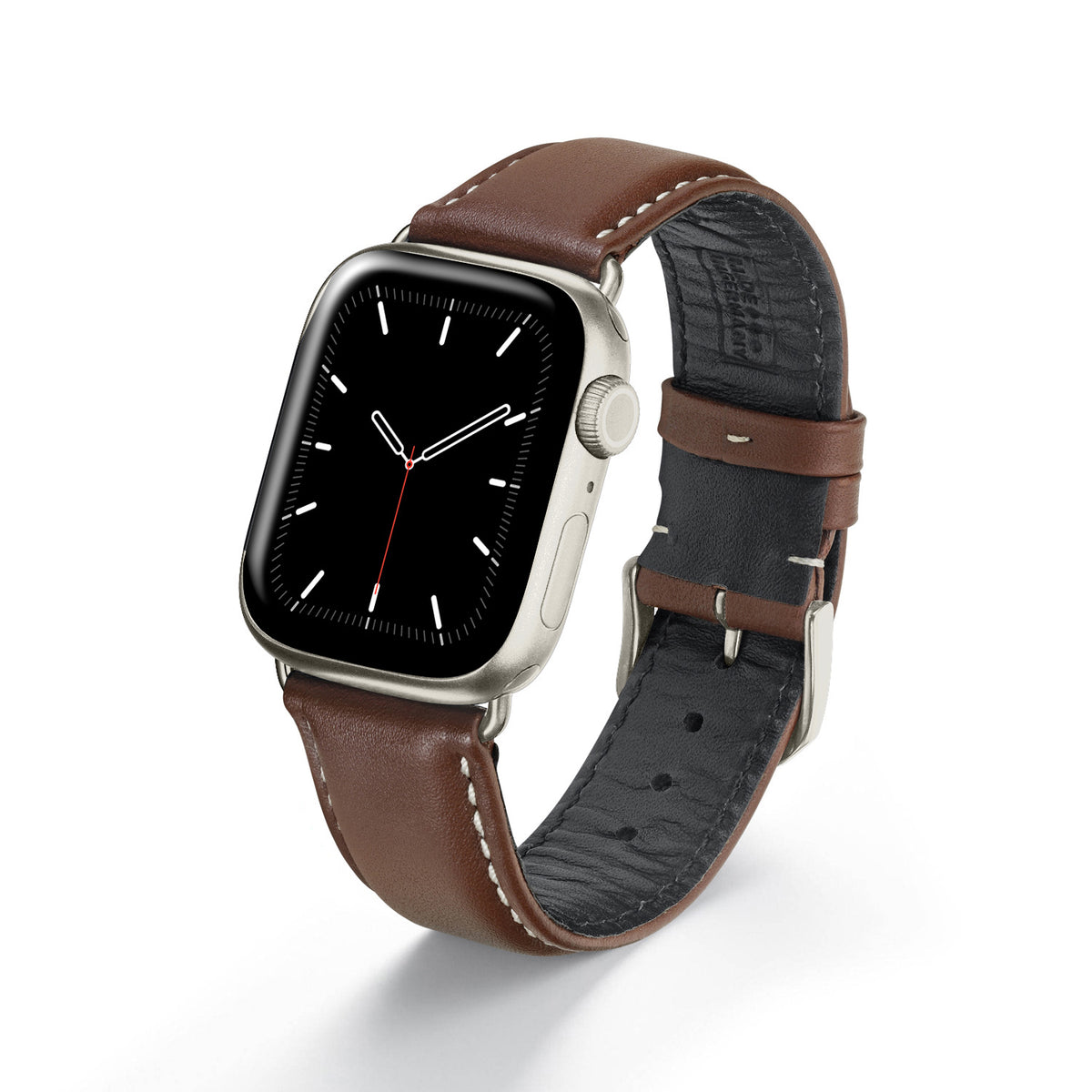 Apple Watch 1-9 Uhrenarmband AquilaOrion von Happel, Rindsleder, wasserfest, Mahagoni