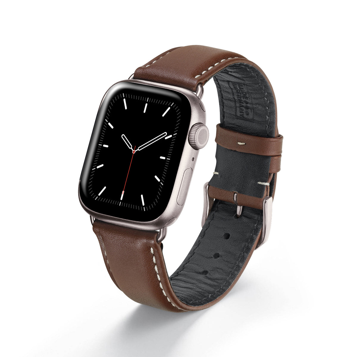 Apple Watch 1-9 Uhrenarmband AquilaOrion von Happel, Rindsleder, wasserfest, Mahagoni