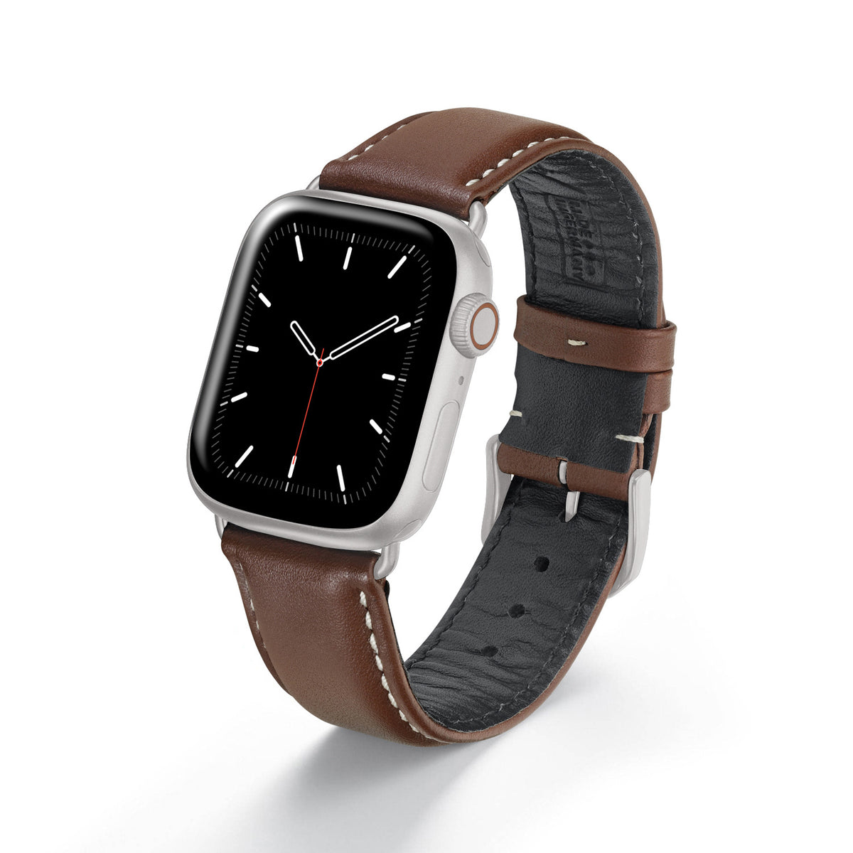 Apple Watch 1-9 Uhrenarmband AquilaOrion von Happel, Rindsleder, wasserfest, Mahagoni