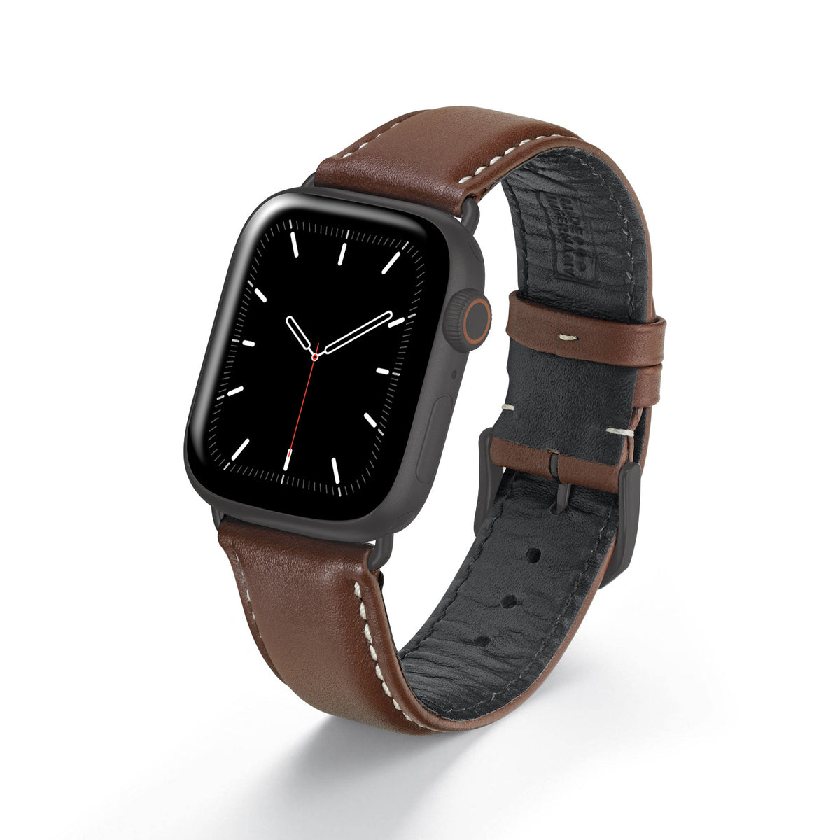 Apple Watch 1-9 Uhrenarmband AquilaOrion von Happel, Rindsleder, wasserfest, Mahagoni