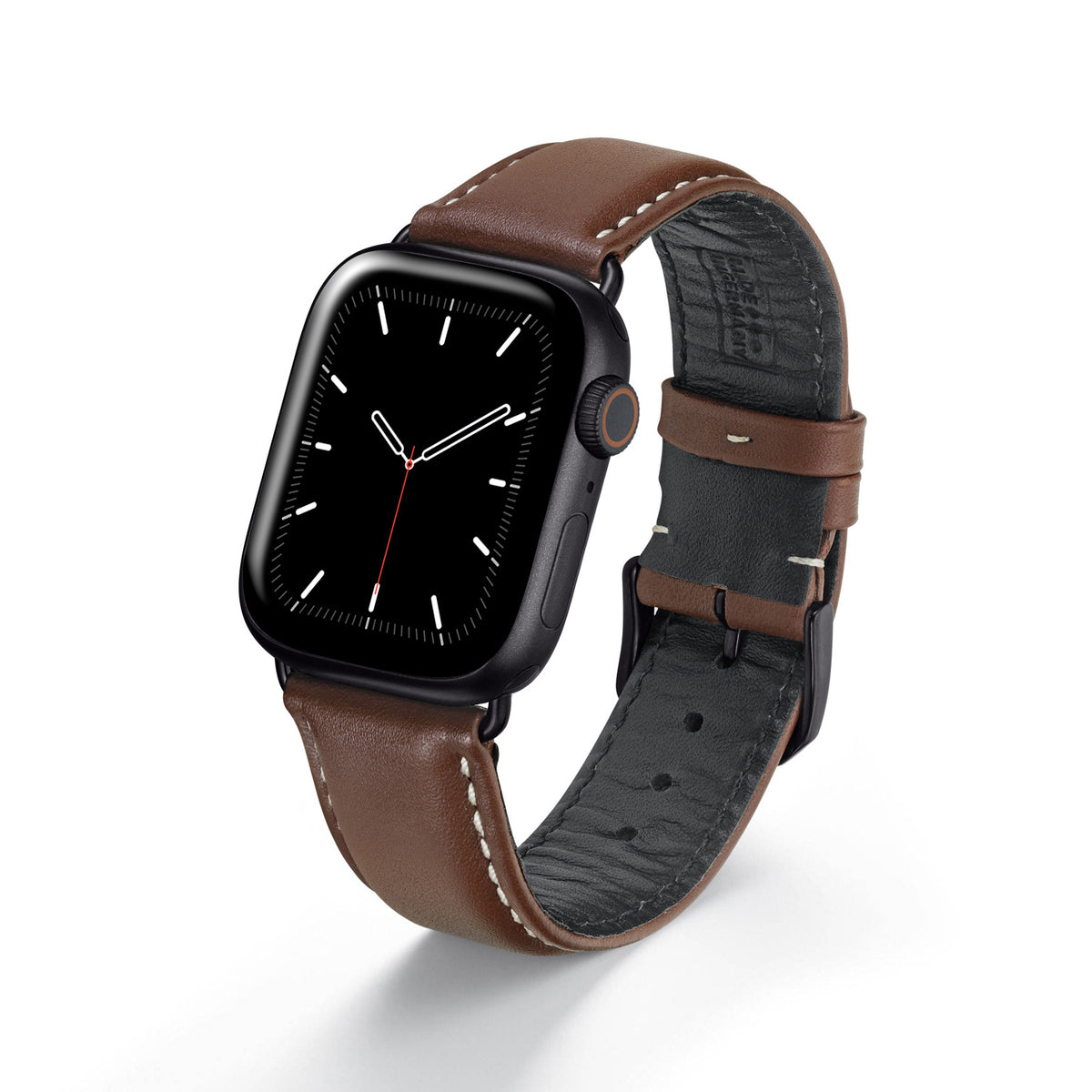 Apple Watch 1-9 Uhrenarmband AquilaOrion von Happel, Rindsleder, wasserfest, Mahagoni