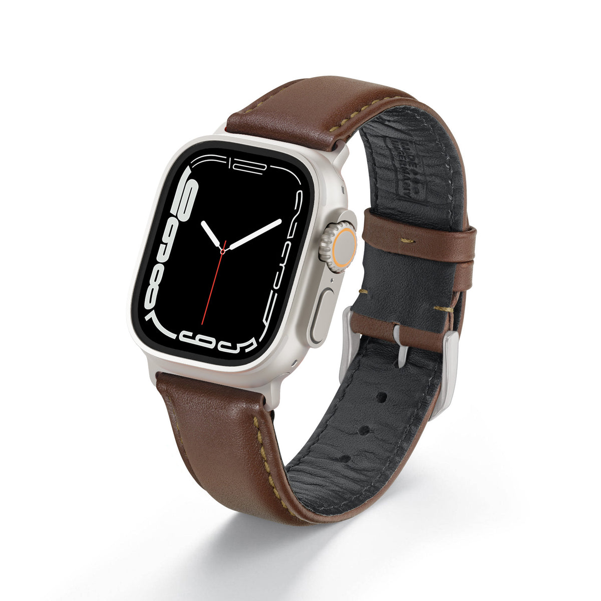 Apple Watch ULTRA Uhrenarmband Aquila von Happel, Leder, wasserfest, Mahagoni