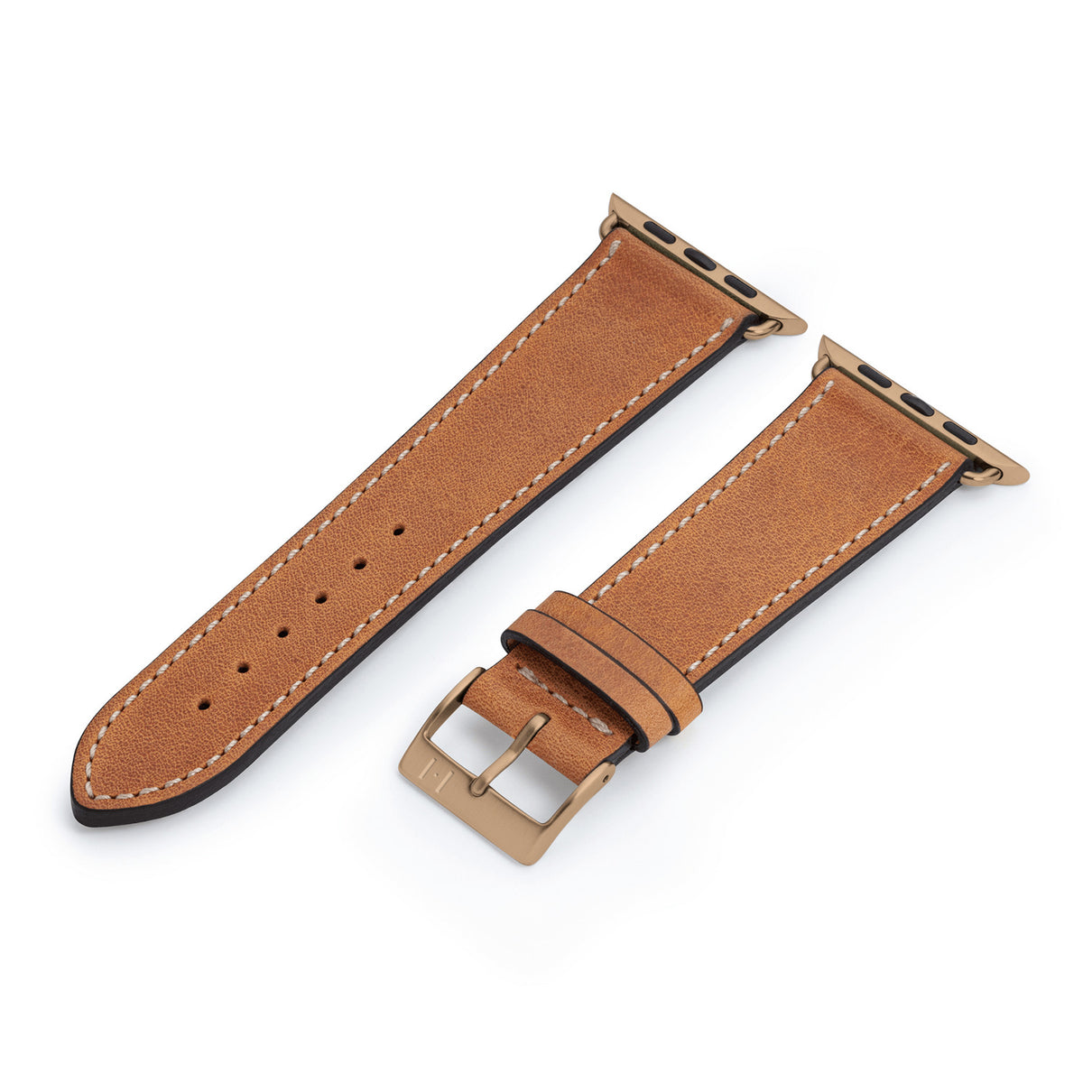 Bracelet Apple Watch en cuir souple &quot;HOHELUFT&quot; - cognac