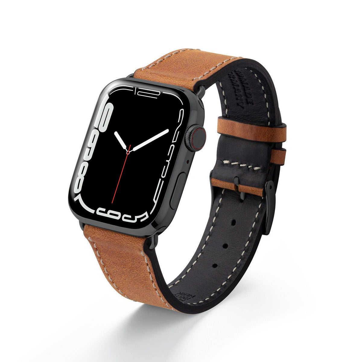 Correa Apple Watch de cuero suave &quot;HOHELUFT&quot; - coñac