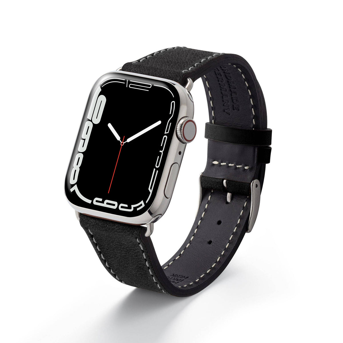 Bracelet Apple Watch en cuir souple &quot;HOHELUFT&quot; - noir