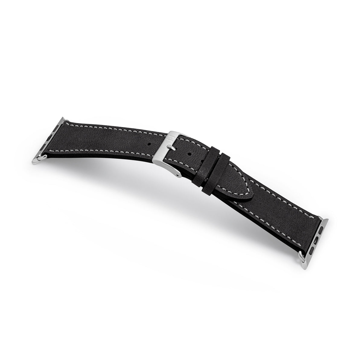 Apple Watch Ultra Armband HOHELUFT aus weichem Leder – Schwarz