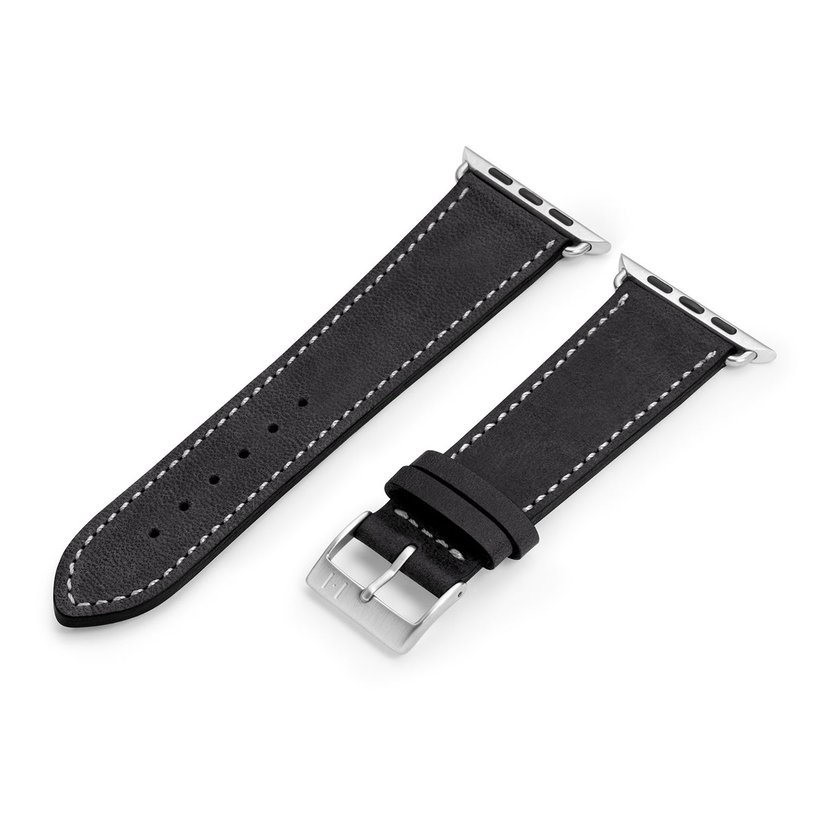 Apple Watch Ultra Armband HOHELUFT aus weichem Leder – Schwarz
