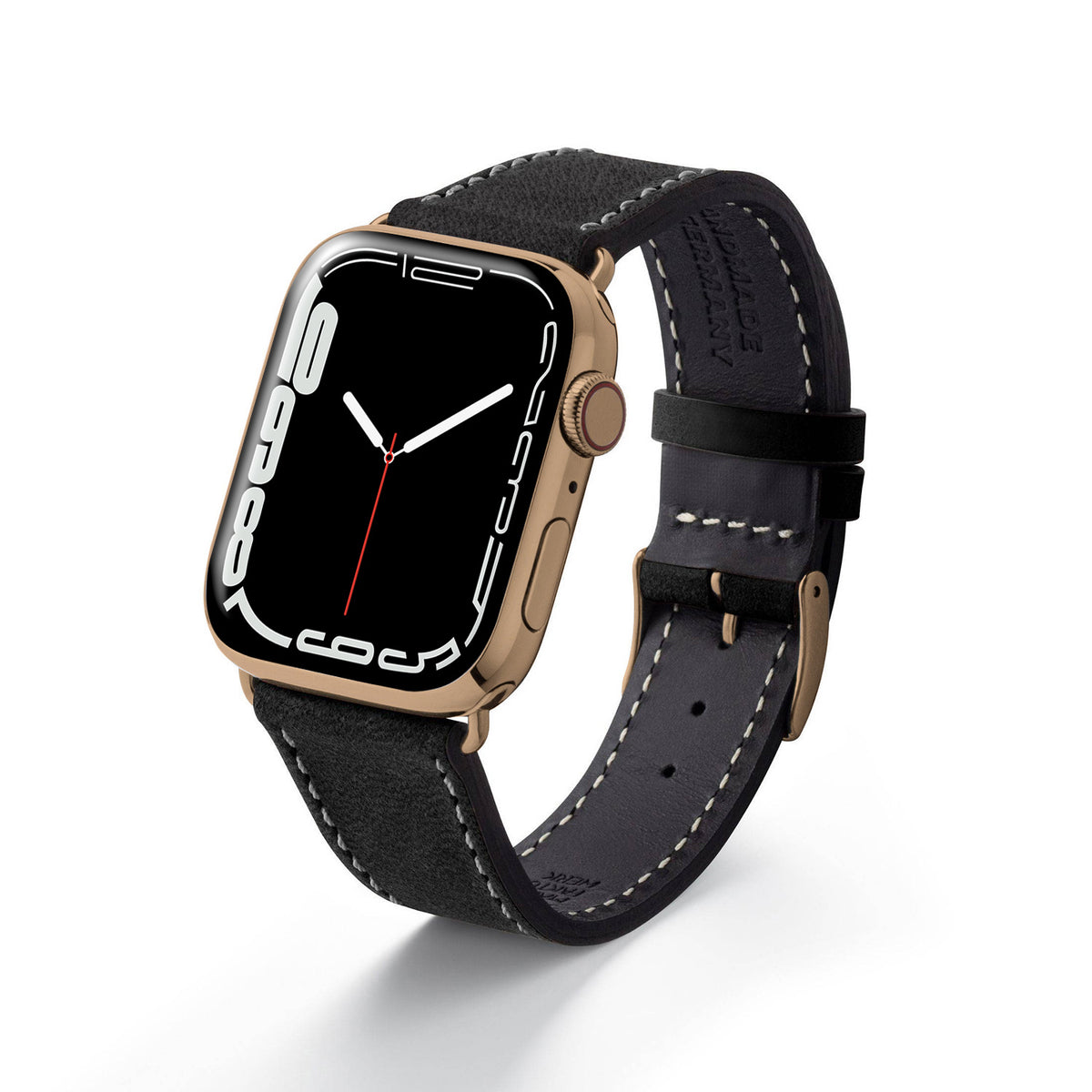 Apple Watch Armband aus weichem Leder &quot;HOHELUFT&quot; – Schwarz